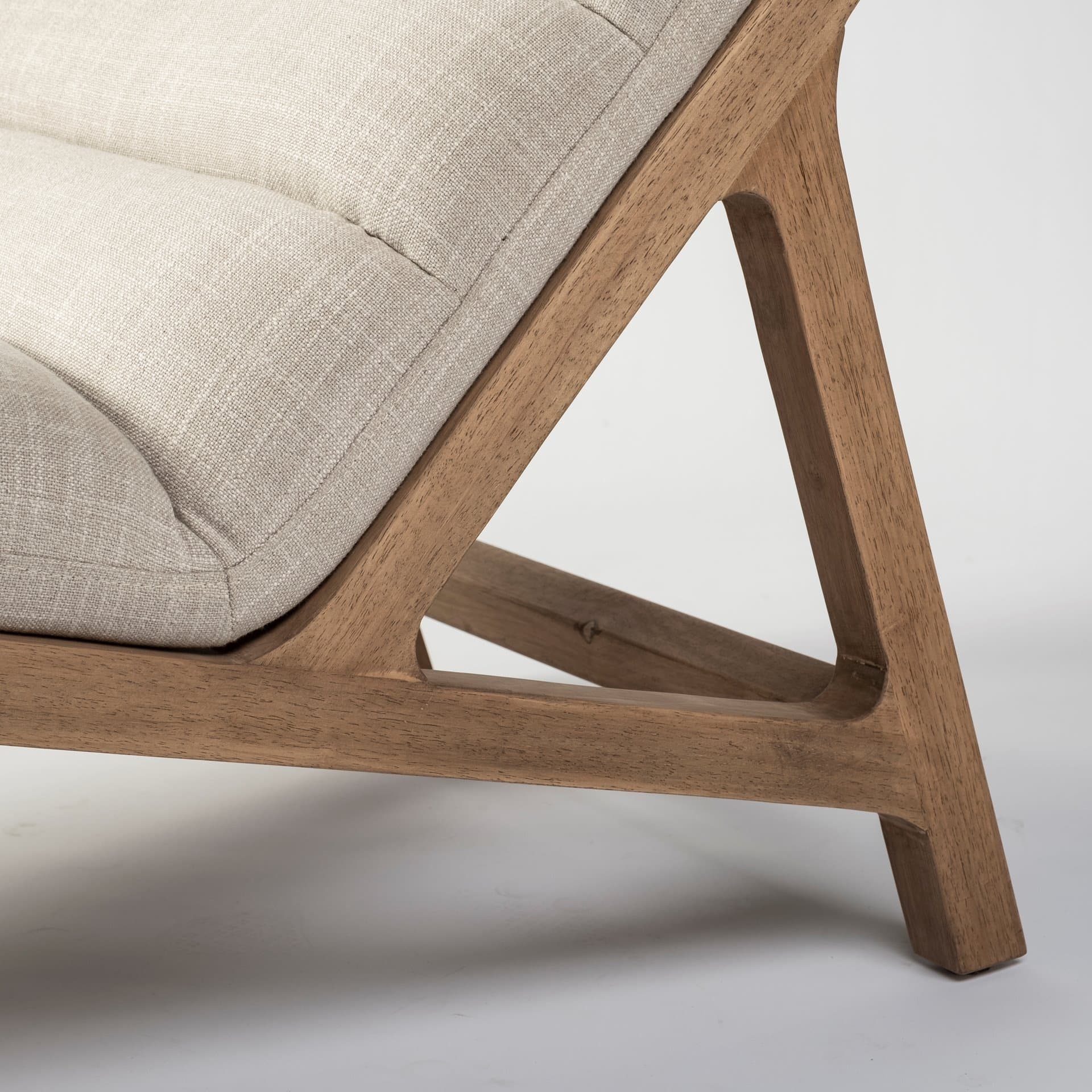 Pierre Beige Fabric Upholstered Armless Chaise Lounge Chair — product photograph