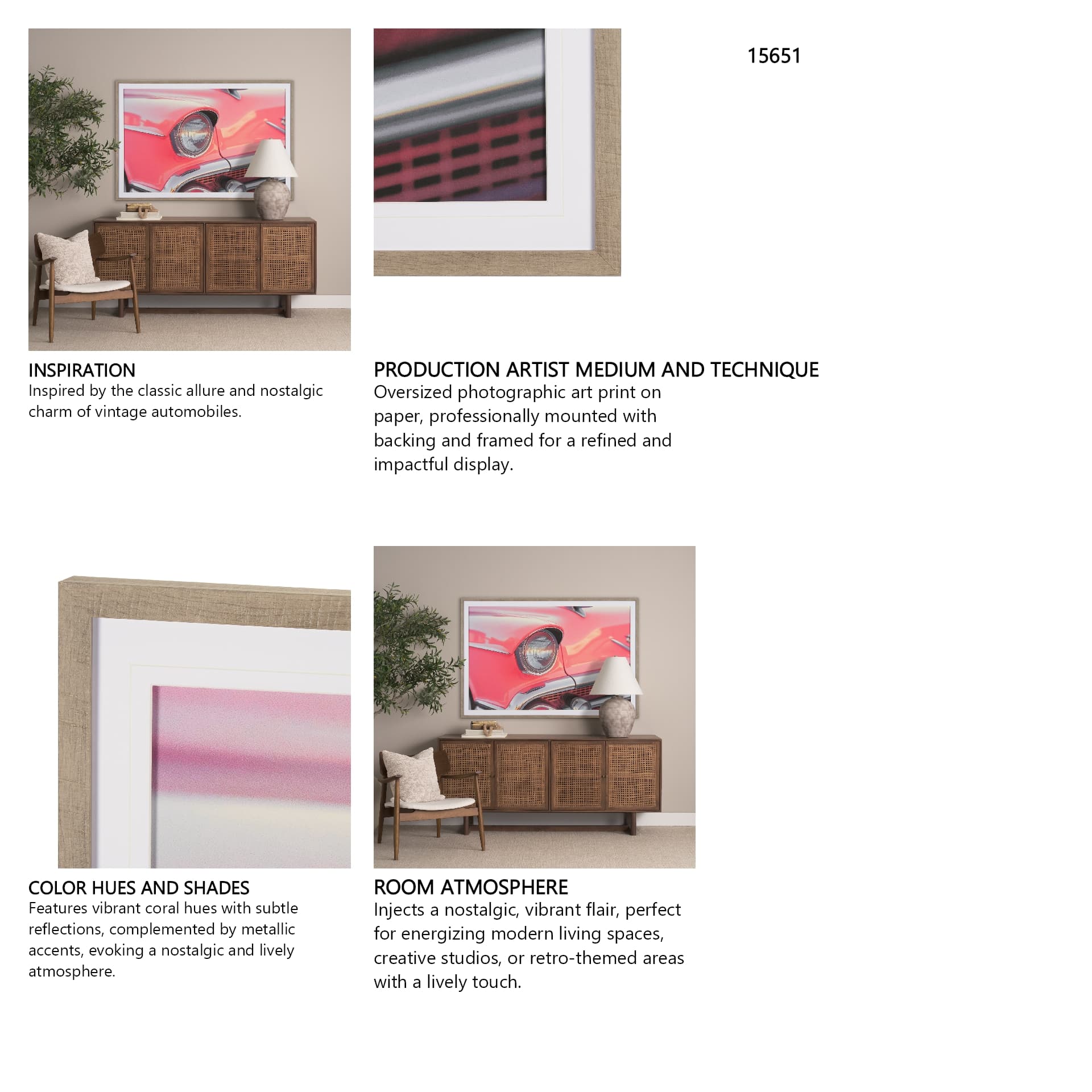 Cadillac Dreams by Philippe Hugonnard a Framed Photo Art Print Matted under Glass — in a styled room
