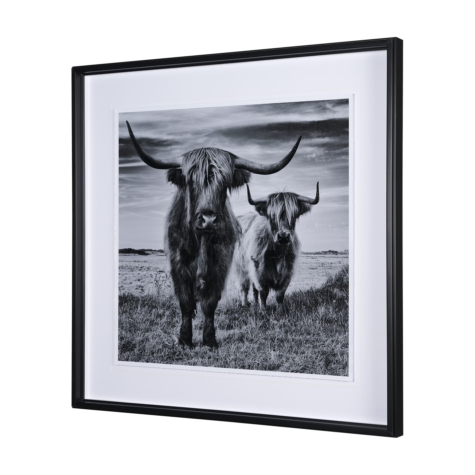 Highlands by Mercana Studio a Hand Embellished Textured Framed Photo Art Print Matted under Glass — product photograph
