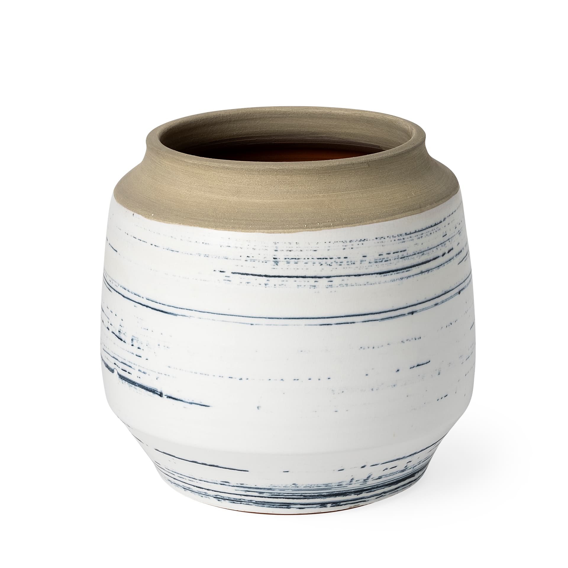 Sonnett Short White/Blue Ceramic Vase — product photograph