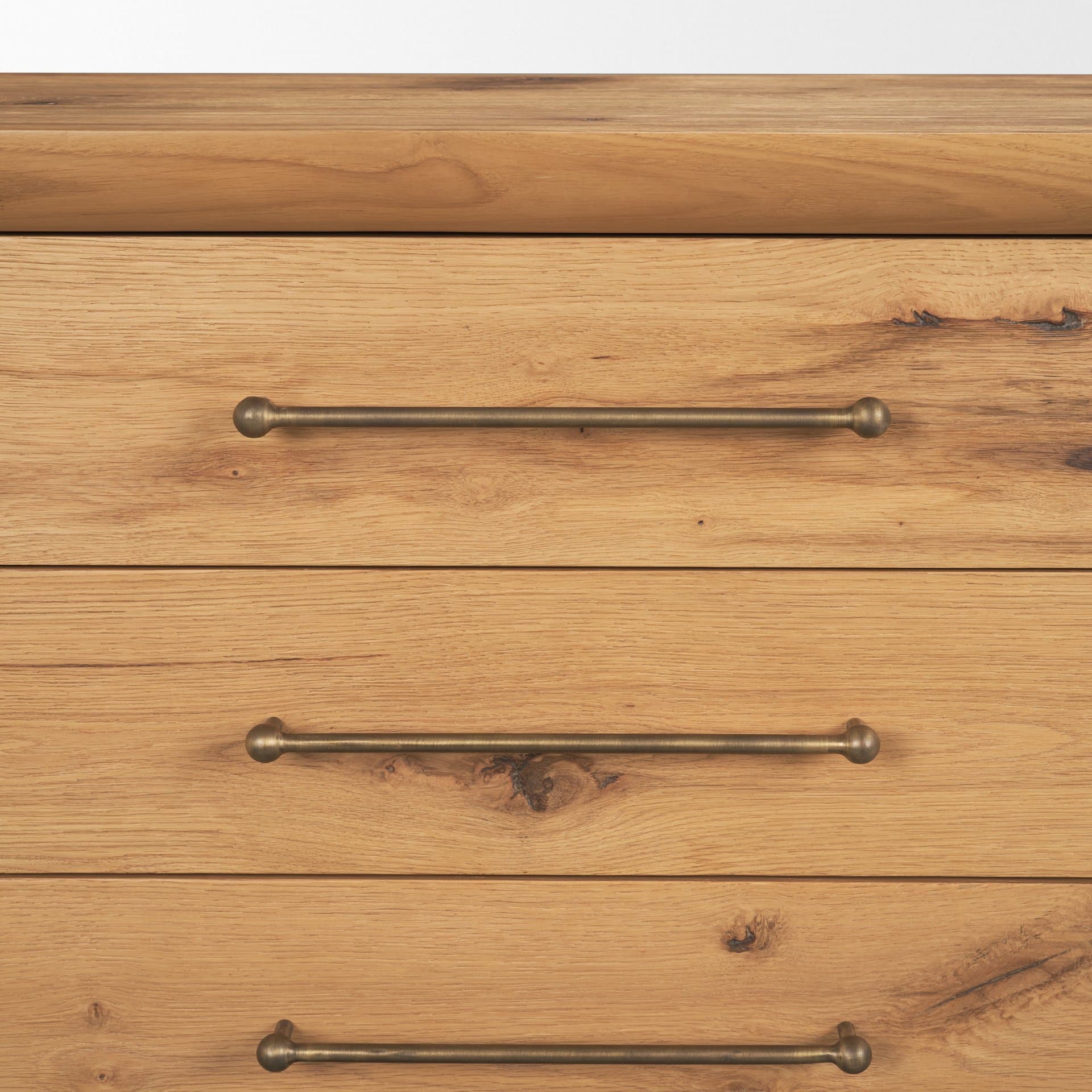 Belford 3-Drawer Light Brown Oak Wood Closed Nightstand — product photograph