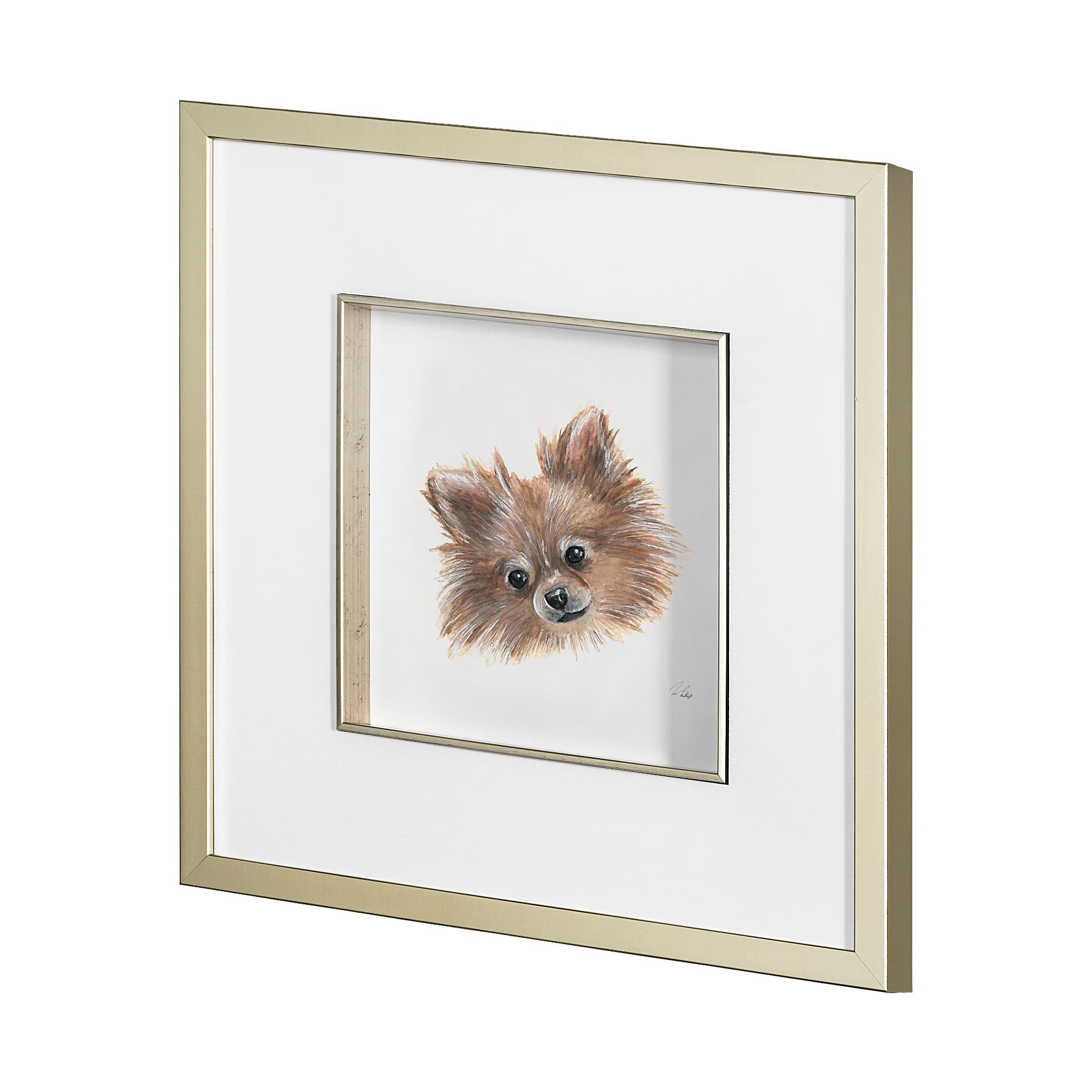 Frankie (Pomeranian 1) by Mercana Studio Hand Embellished Framed Art Print Matted under Glass — product photograph