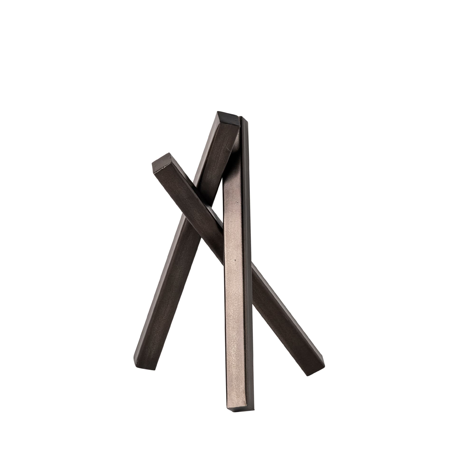 Bastian (Small) 8L x 7W Black Metal Abstract Object — product photograph