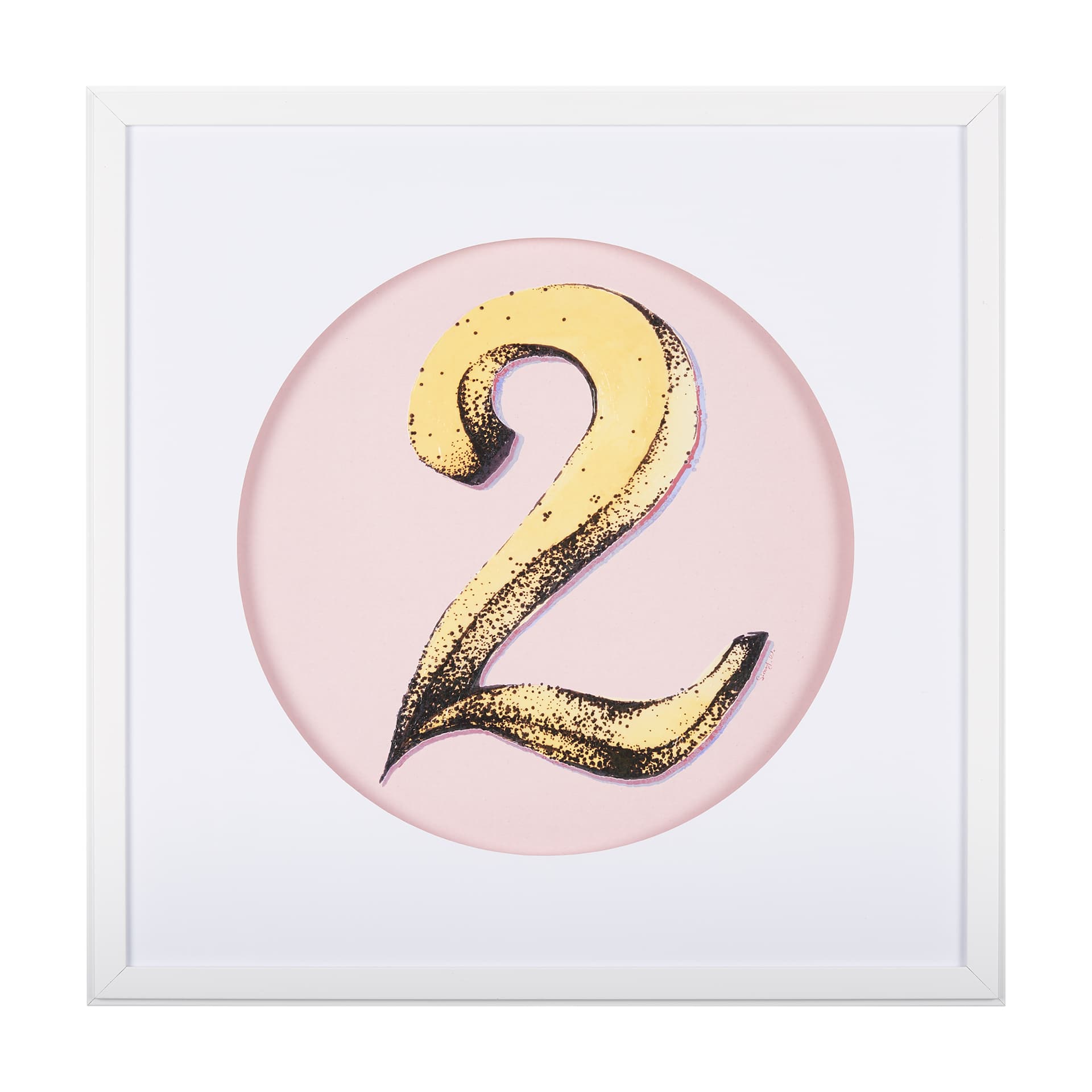Numbers II by Mercana Studio a Hand Embellished Textured Framed Art Print Matted under Glass — product photograph