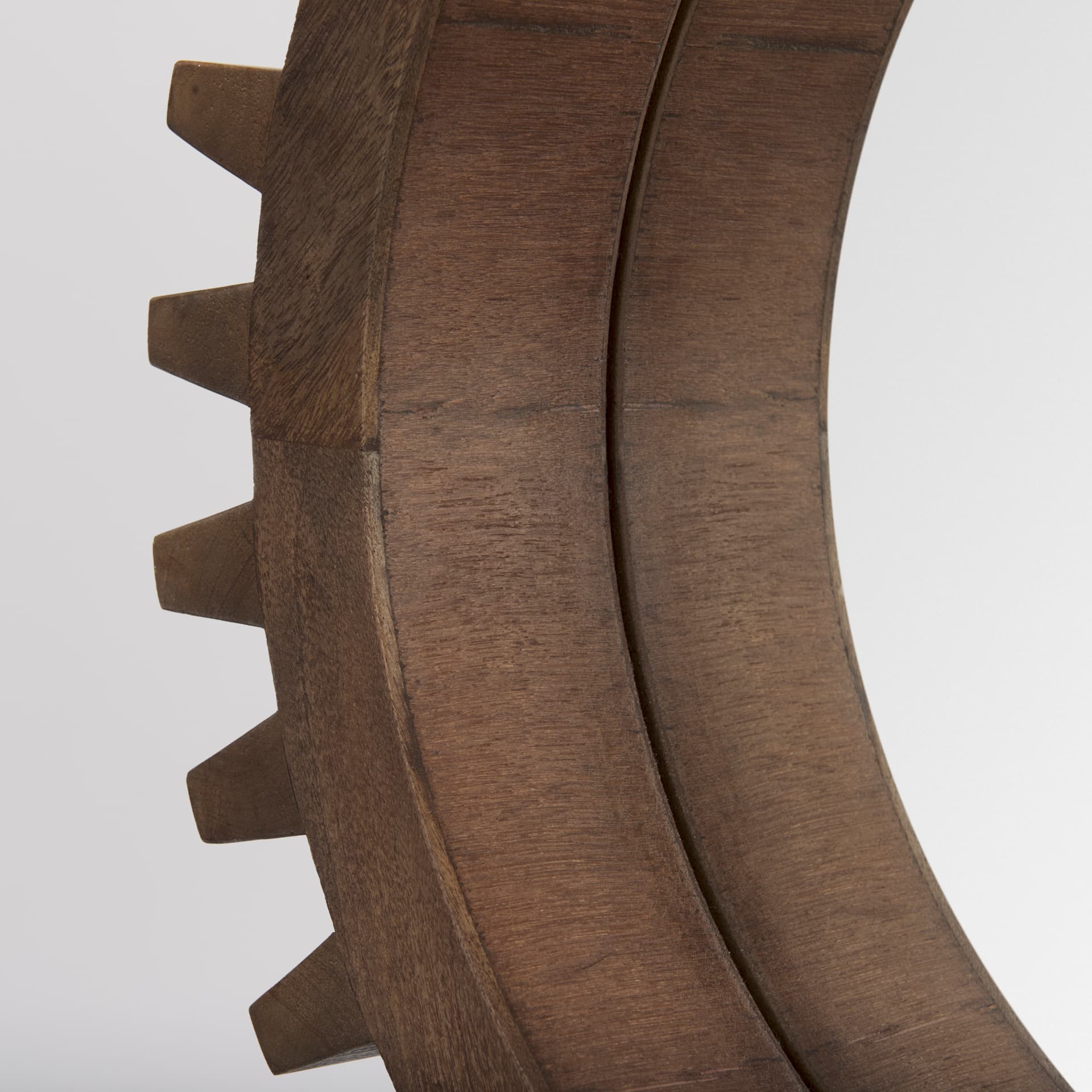 Cog Mirror 26" Round Brown Wood Frame Mirror — product photograph