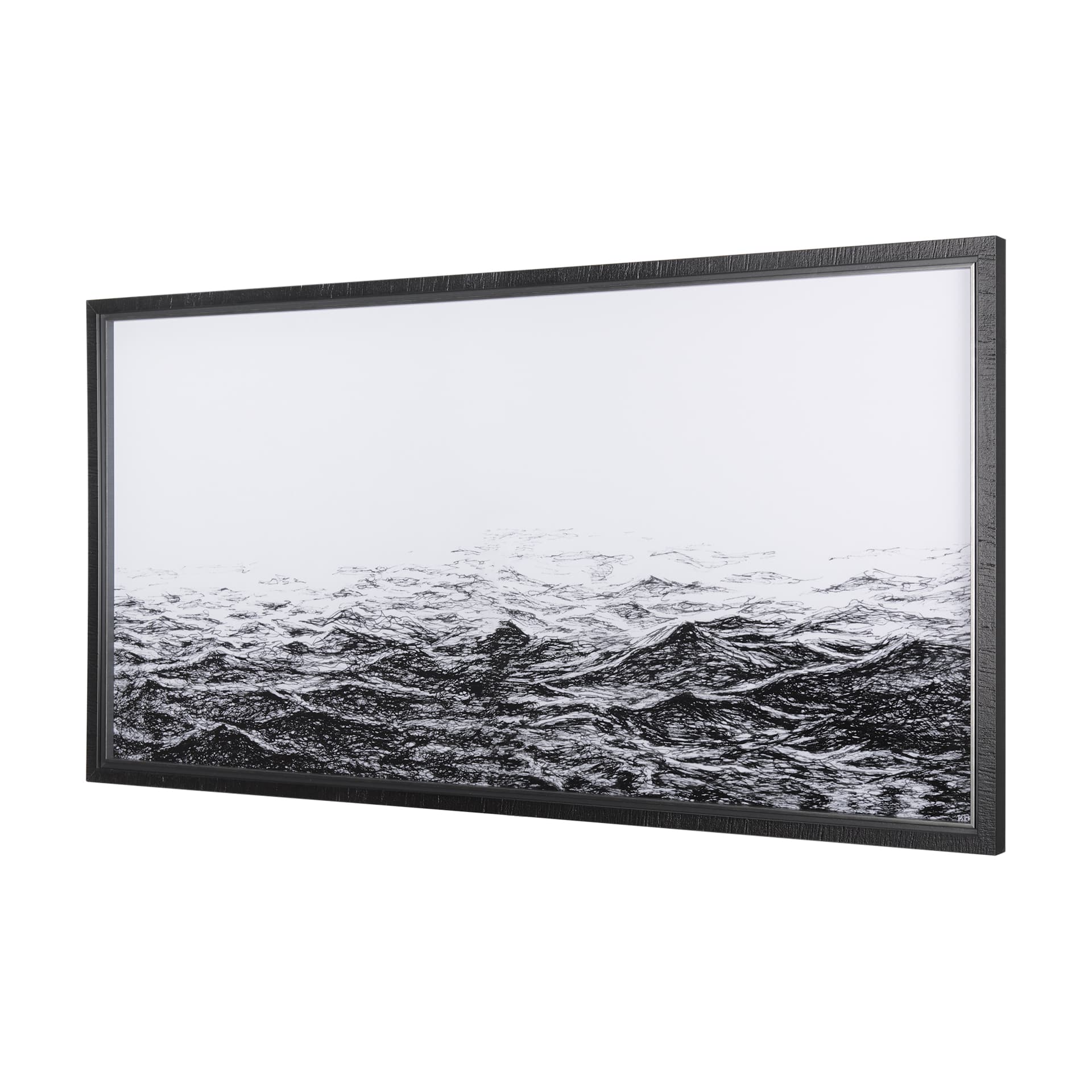 Endless Sea by Mercana Studio a Hand Embellished Textured Framed Art Print Matted under Glass — product photograph