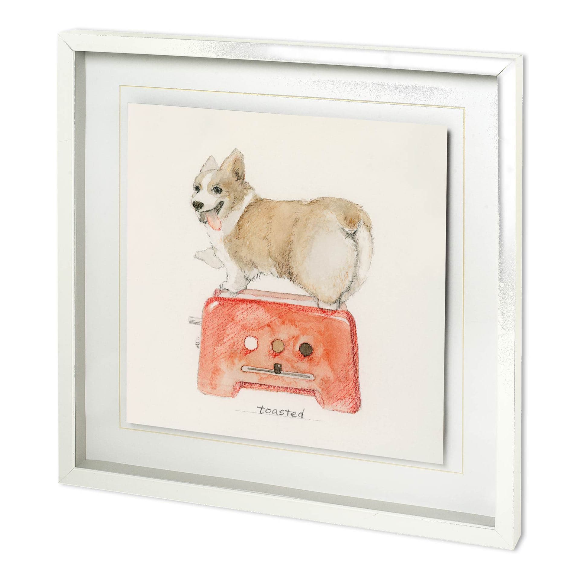 Corgi's Backery II by Mercana Studio a Hand Embellished Textured Framed Art Print Matted under Glass — product photograph