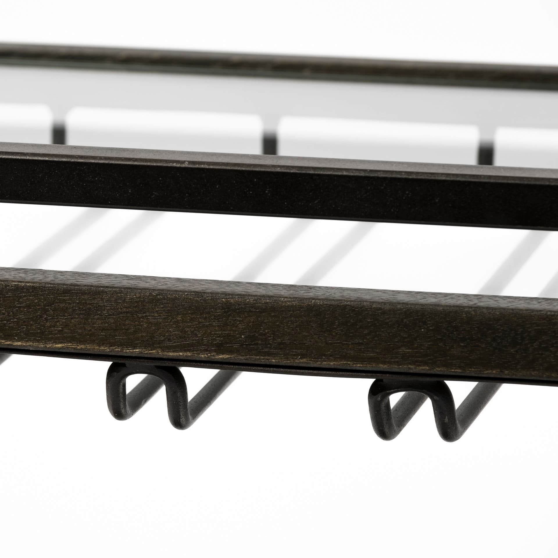 Chriselle Black Metal And Glass Two Tier Bar Cart — product photograph