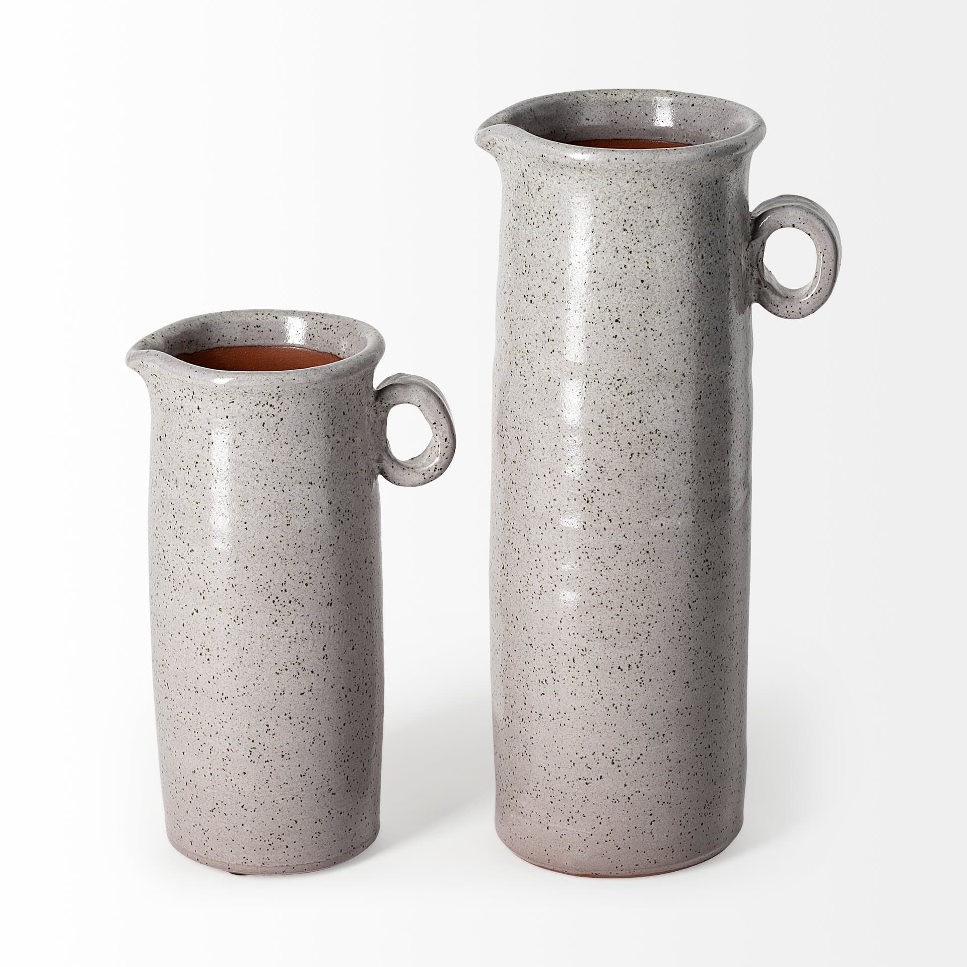 Frieda Large Freckled Gray Ceramic Jug — product photograph