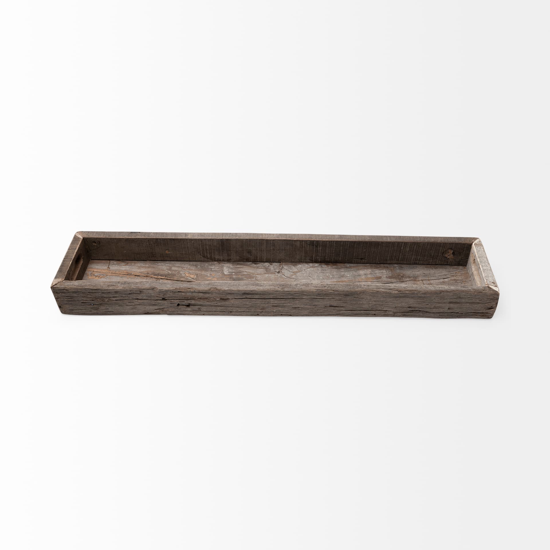 Vernon (Large) 36L x 7W Brown Reclaimed Wood Tray — product photograph