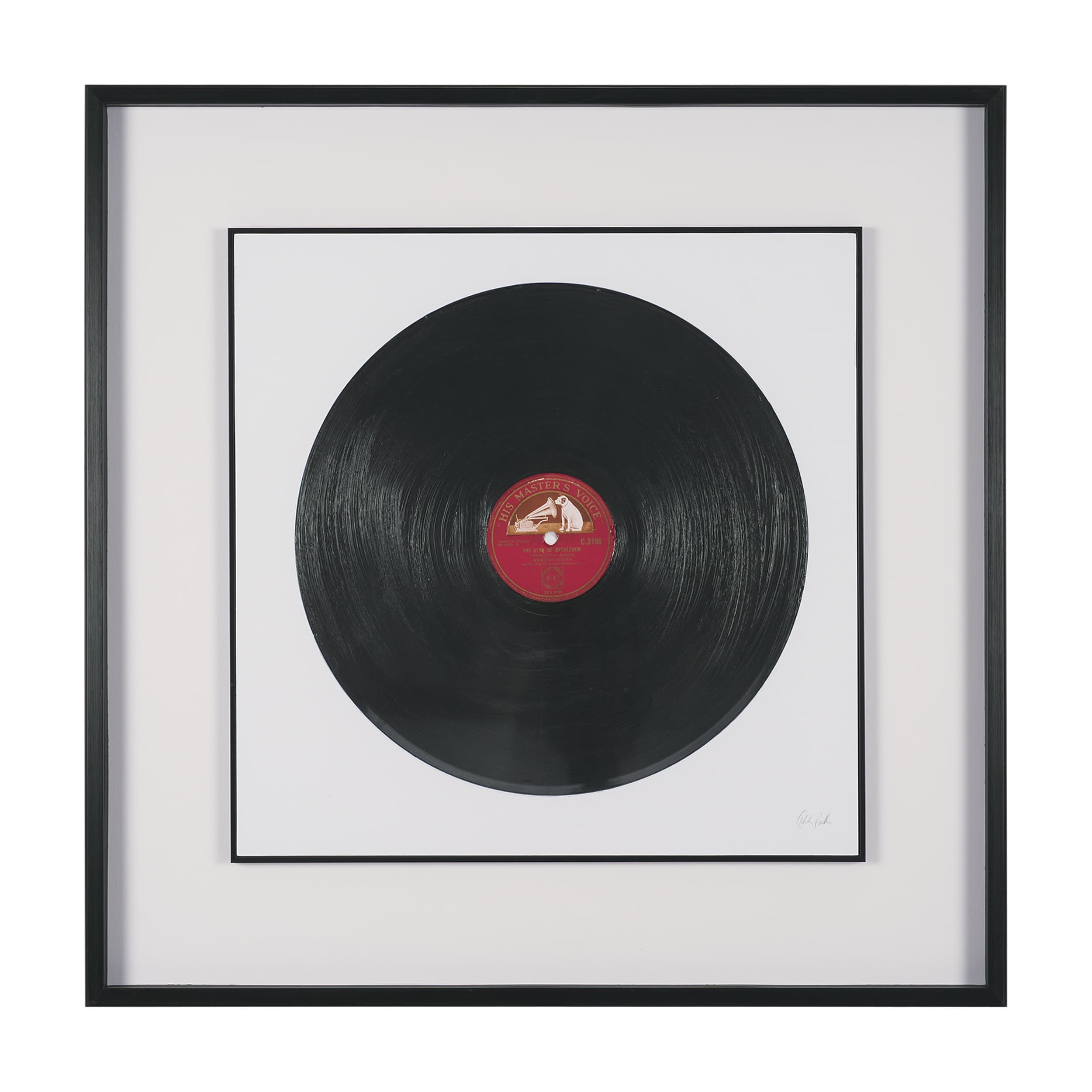 Record by Deborah Revell Hand Embelished Framed Art Print Matted under Glass — product photograph