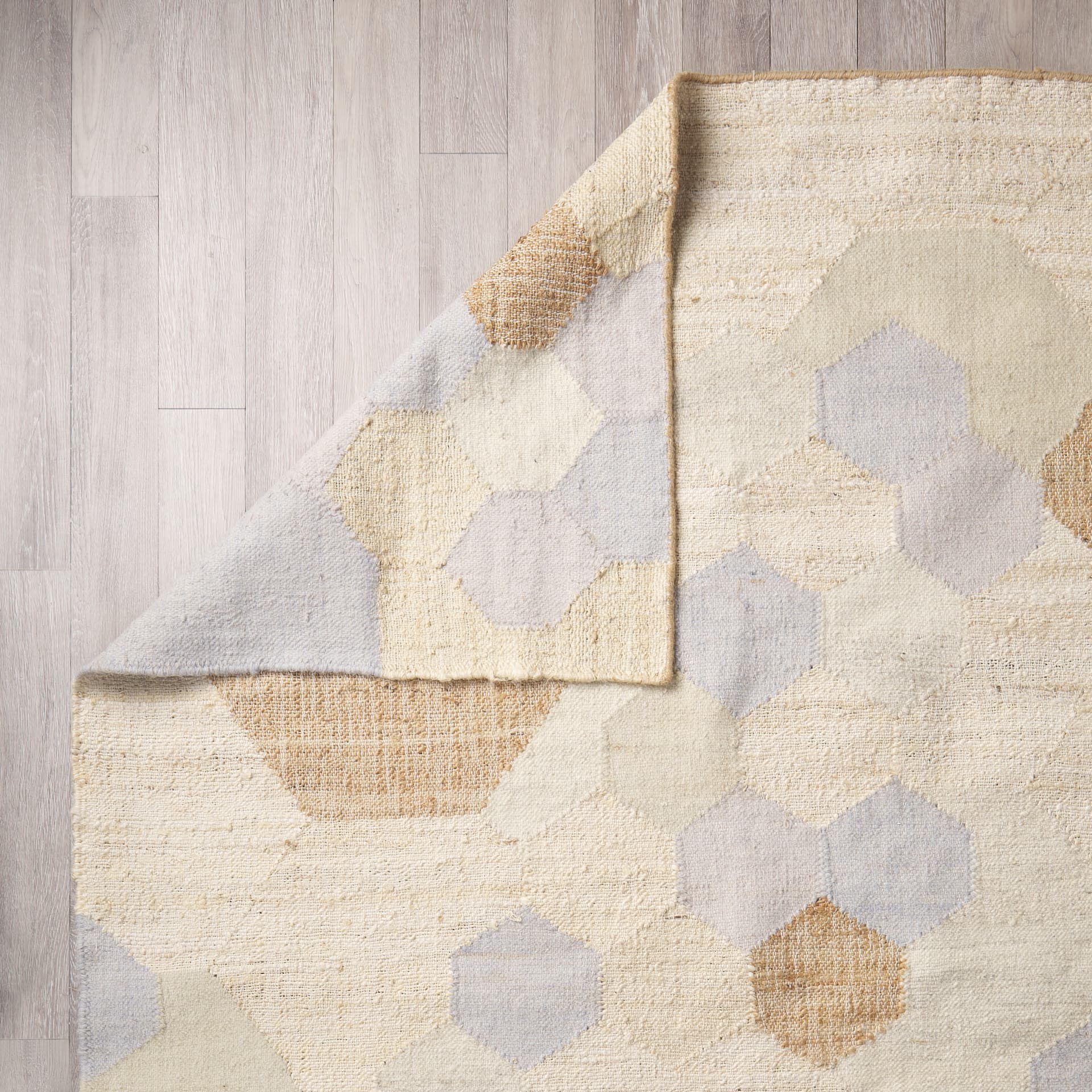 Mayson 5x8 Cream Multi-Colored Honeycomb Pattern Area Rug — product photograph