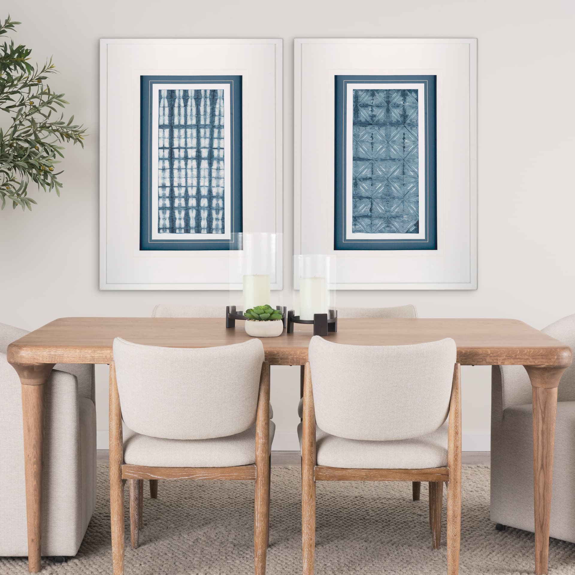 Shibori IV by Chariklia Zarris a Framed Art Print Matted under Glass — in a styled room