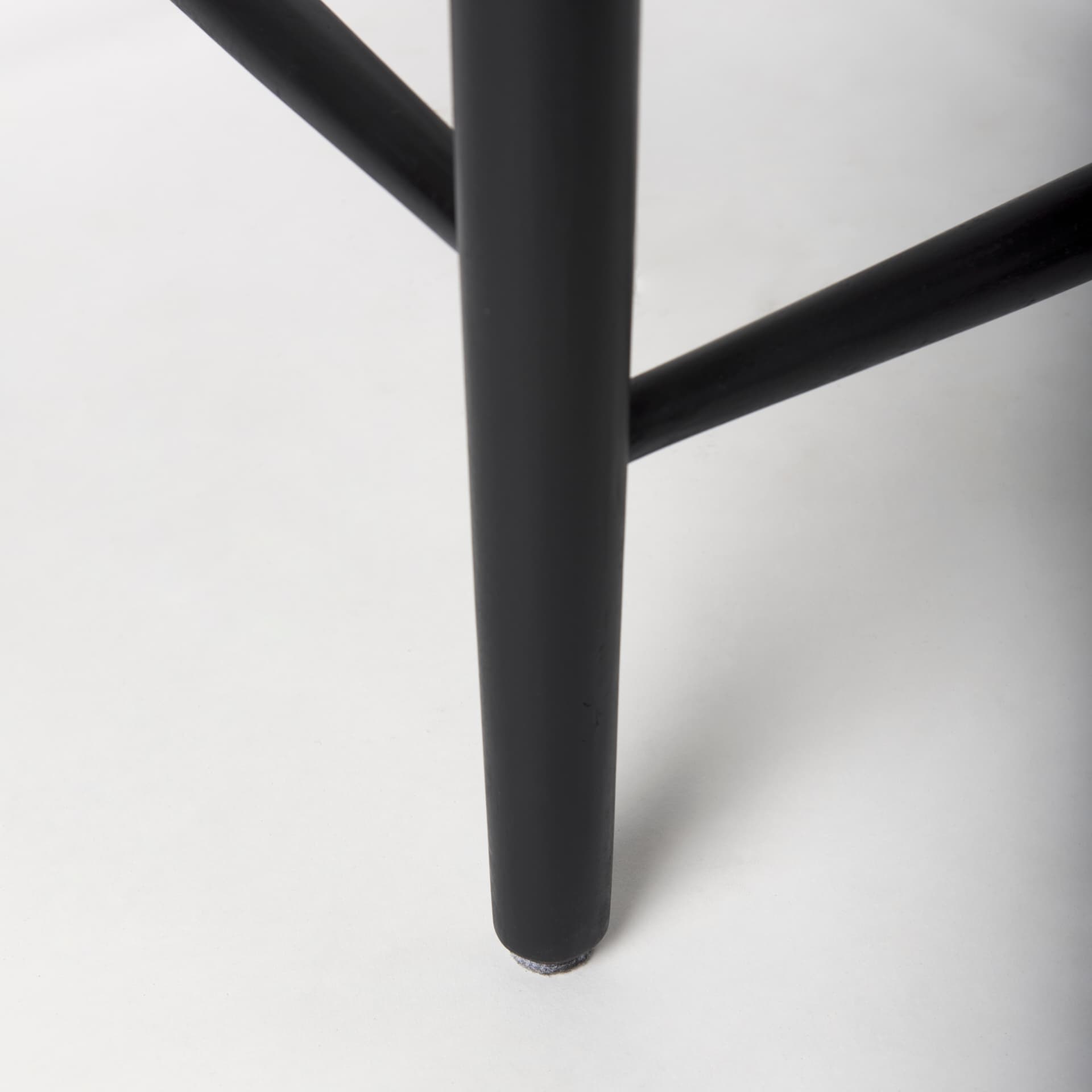 Trixie Backless 37.5in Seat Counter Stool | Beige Fabric w/ Black Wood — product photograph