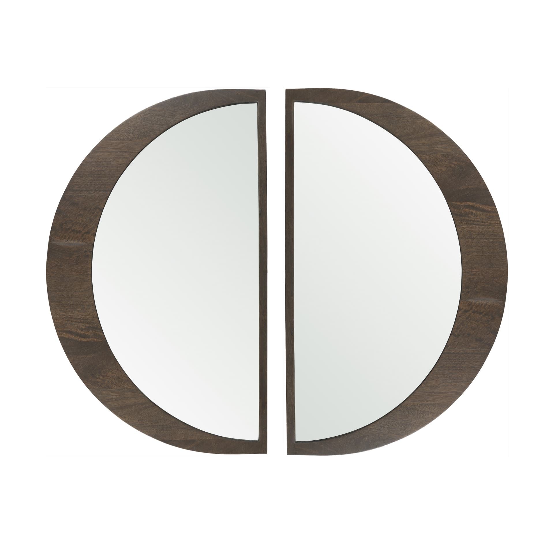 Celeste Dark Brown Wood Small Mirror — product photograph