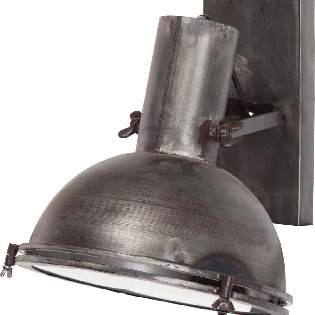 Taza 10.3x12 Gray Metal Dome Shade Wall Sconce — product photograph