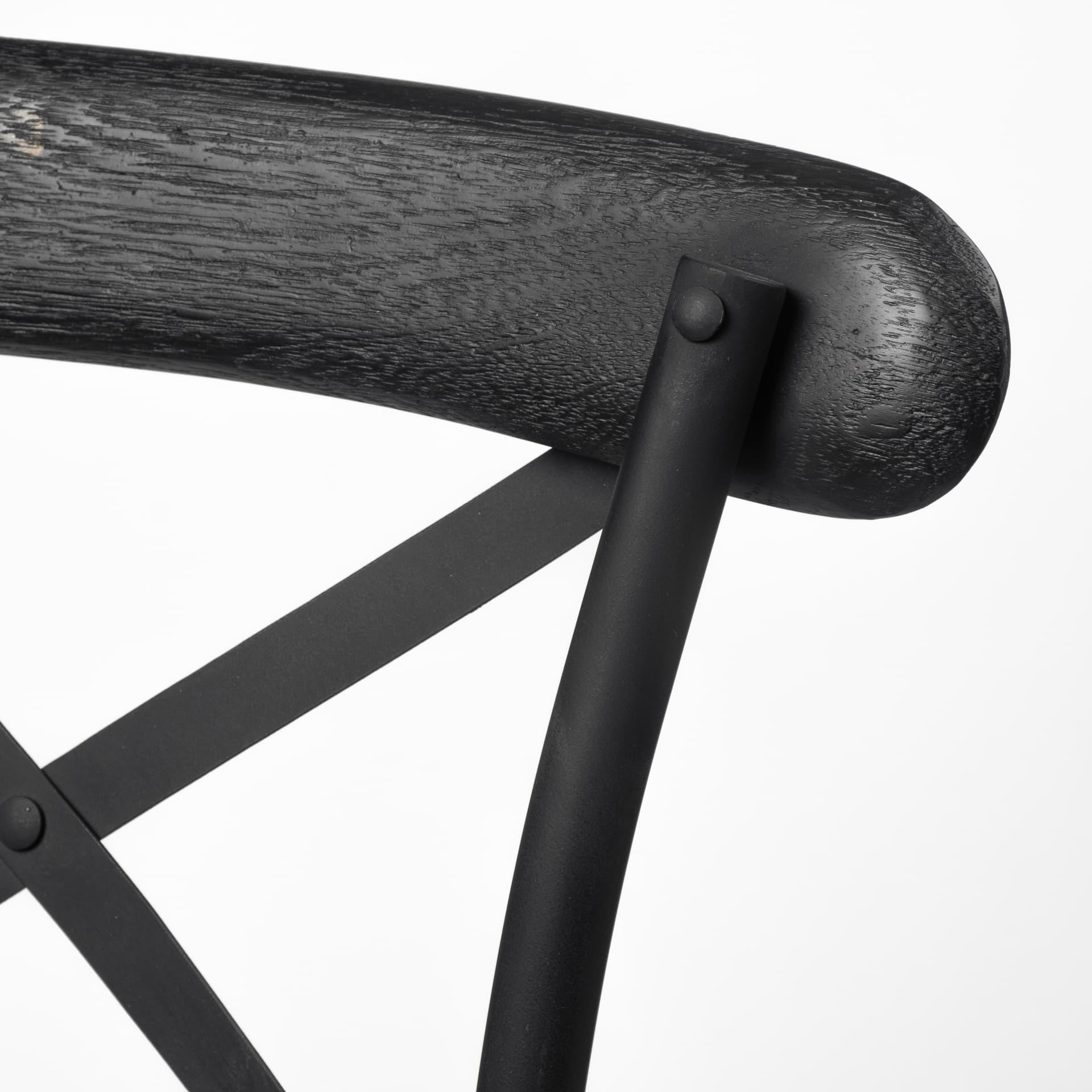 Etienne Low Back 26.25in Seat Counter Stool | Black Wood w/ Metal — product photograph