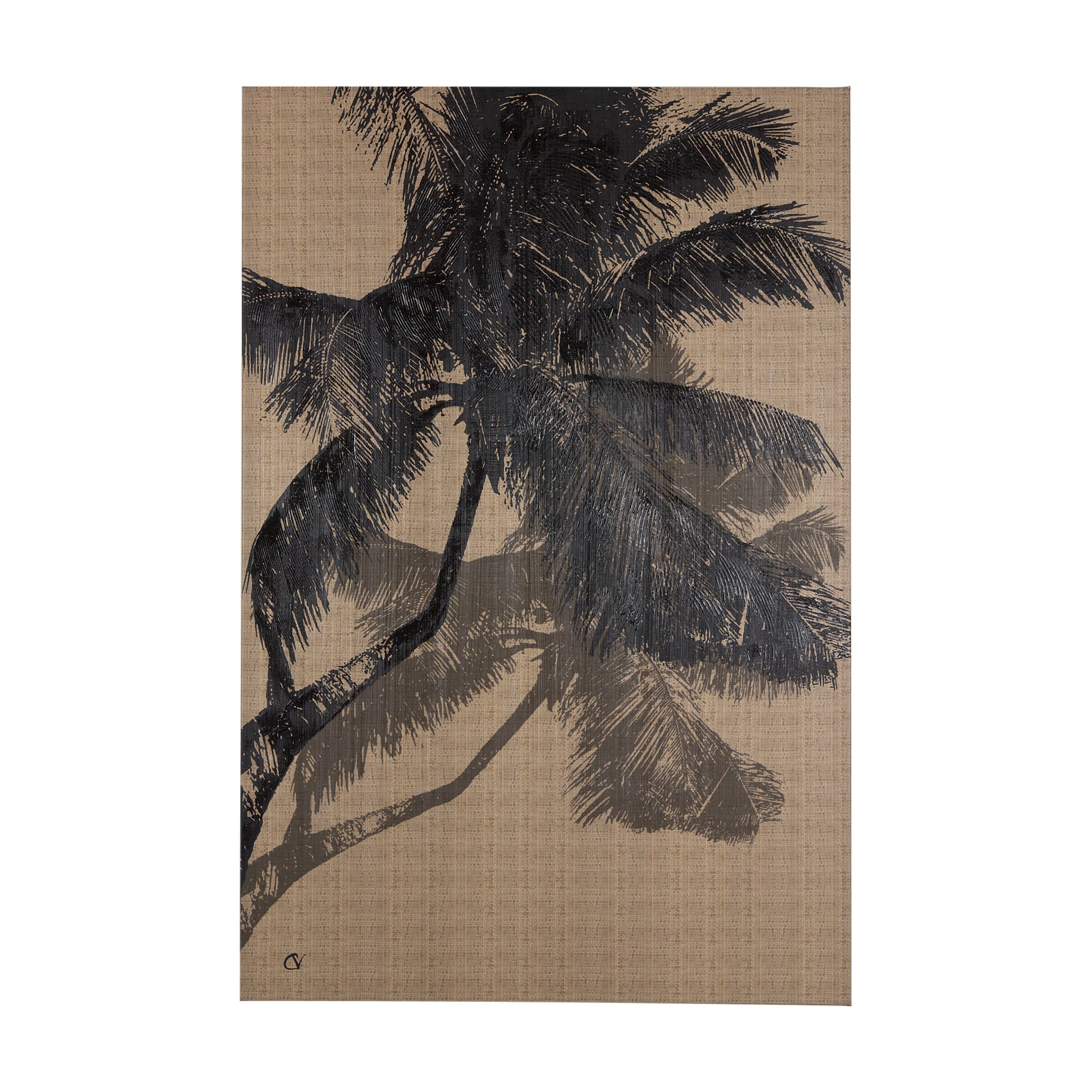Palm Shadow II by Mercana Studio a Hand Embellished Textured Canvas — product photograph
