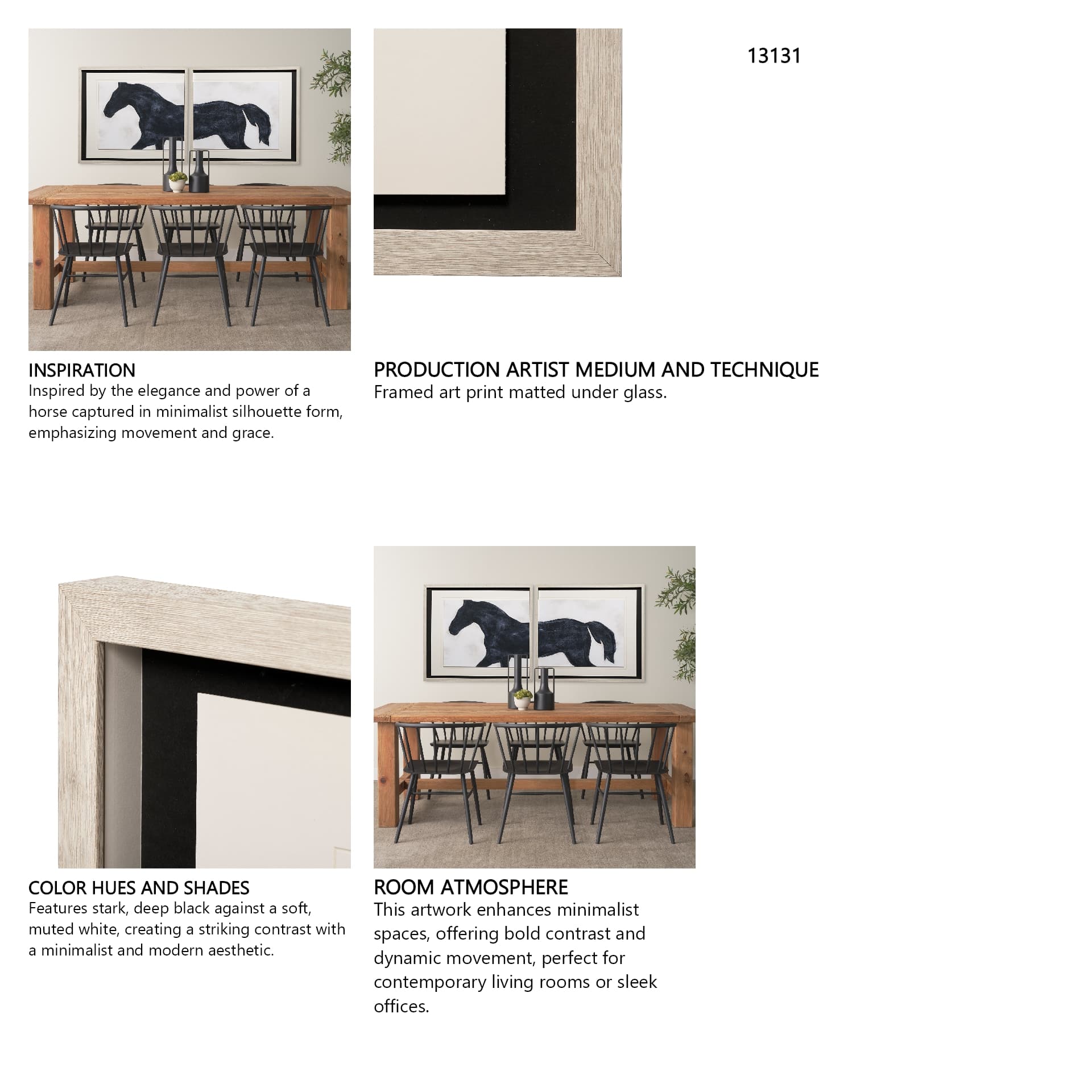 Equestrian Beauties-Halt by Kristine Hegre a Framed Art Print Matted under Glass — in a styled room