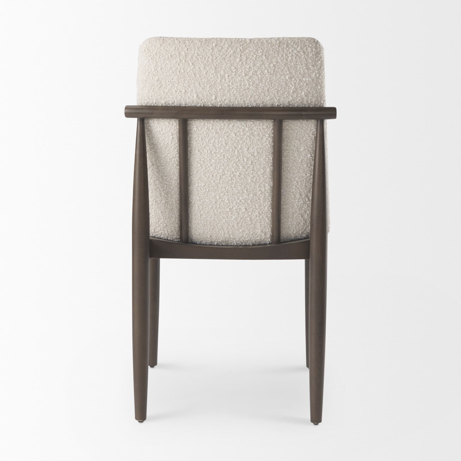 Cavett Curved Back Dining Side Chair | Cream Boucle w/ Dark Wood — product photograph