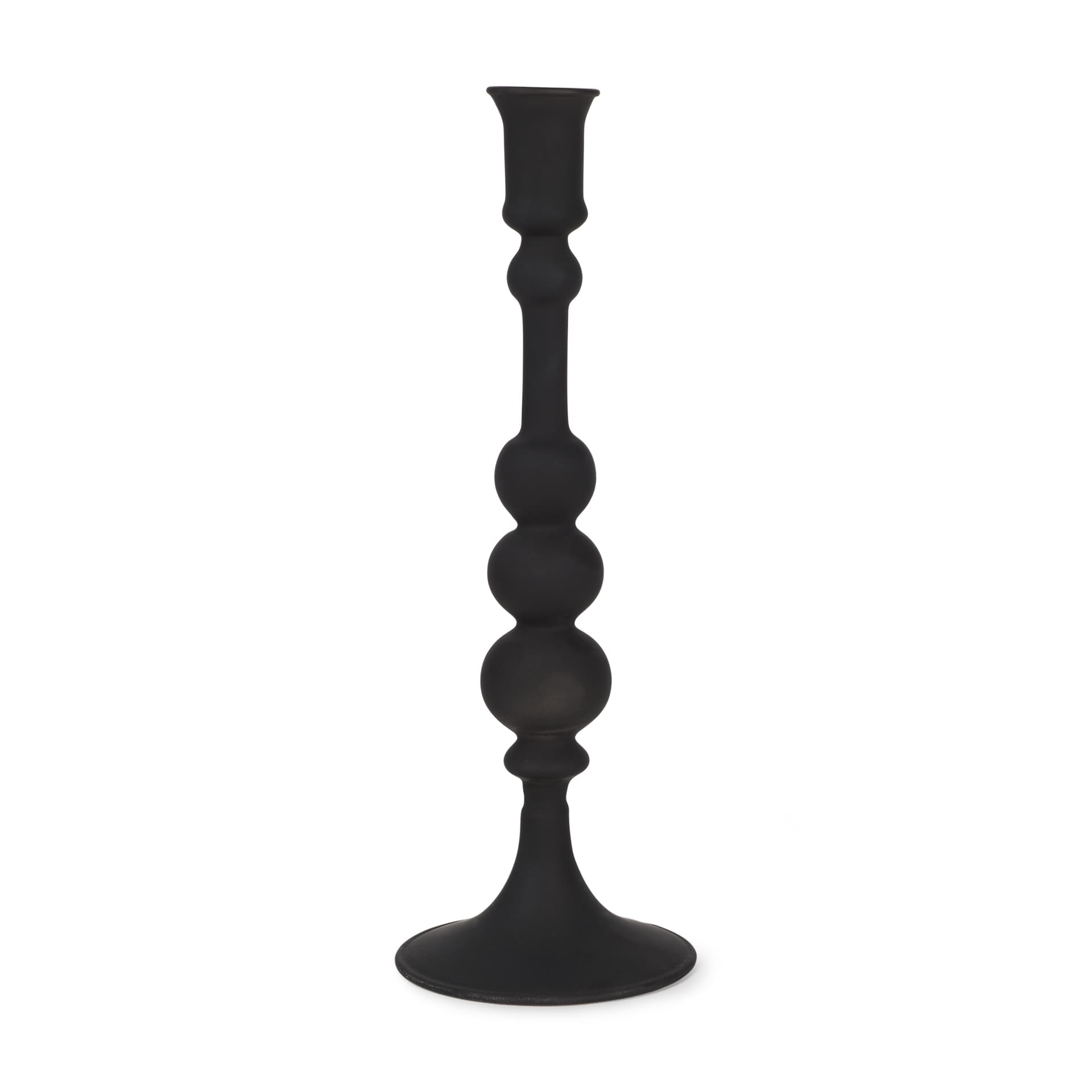 Haute Large Matte Black Blown Glass Candlestick — product photograph
