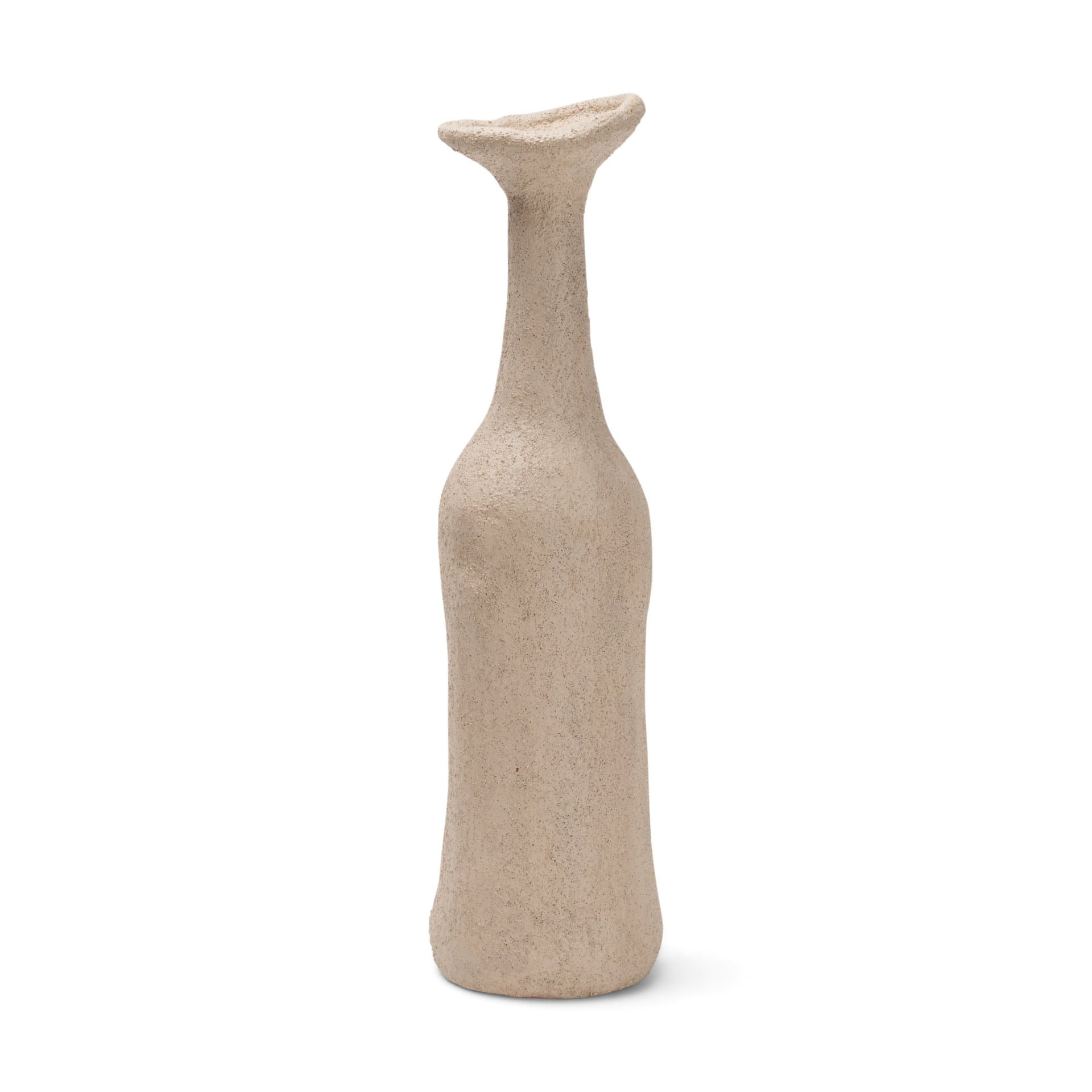 Runa Small Taupe Ceramic Rustic Decorative Bottle — product photograph