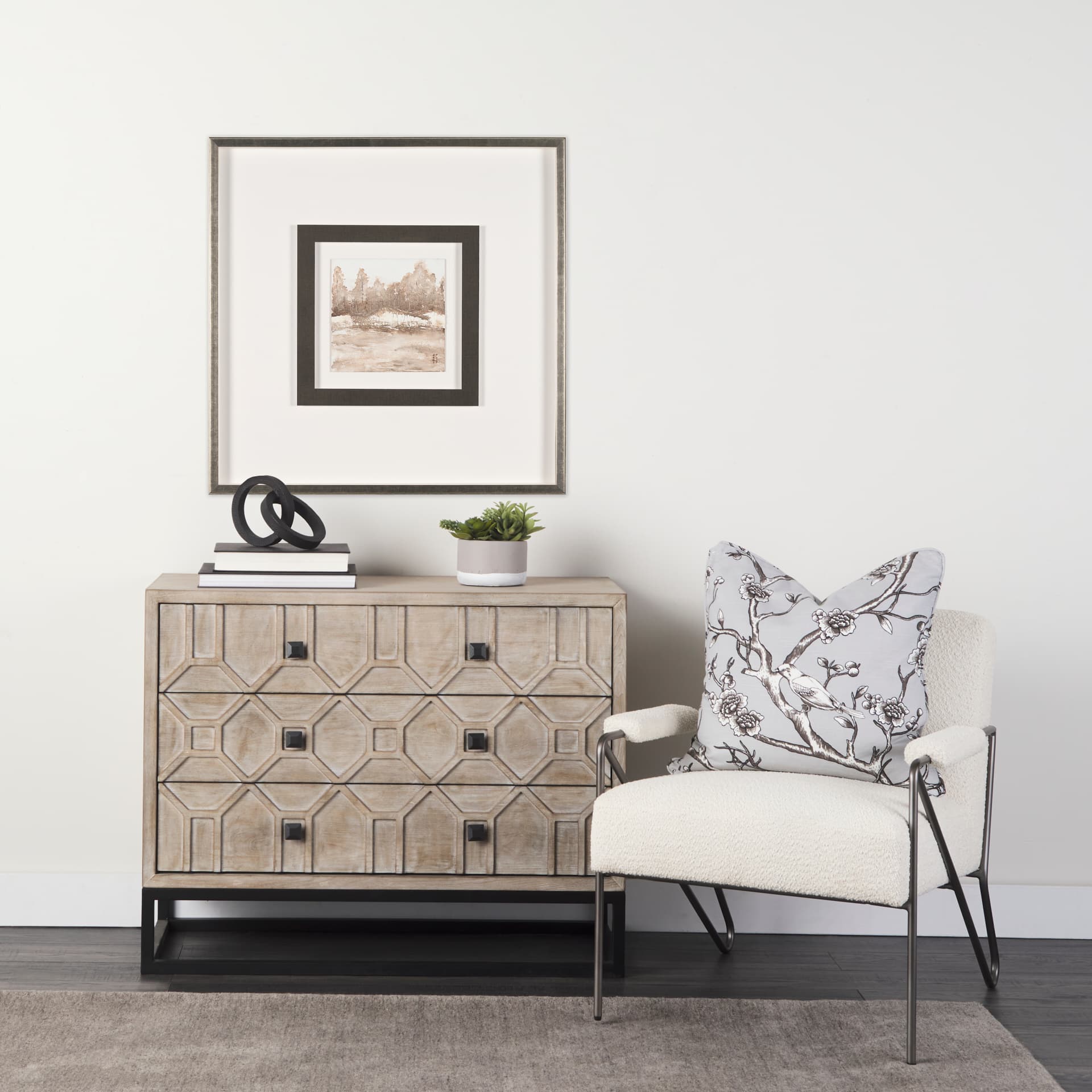 Field View by Studio M a handmade Original Framed Artwork under Glass — in a styled room