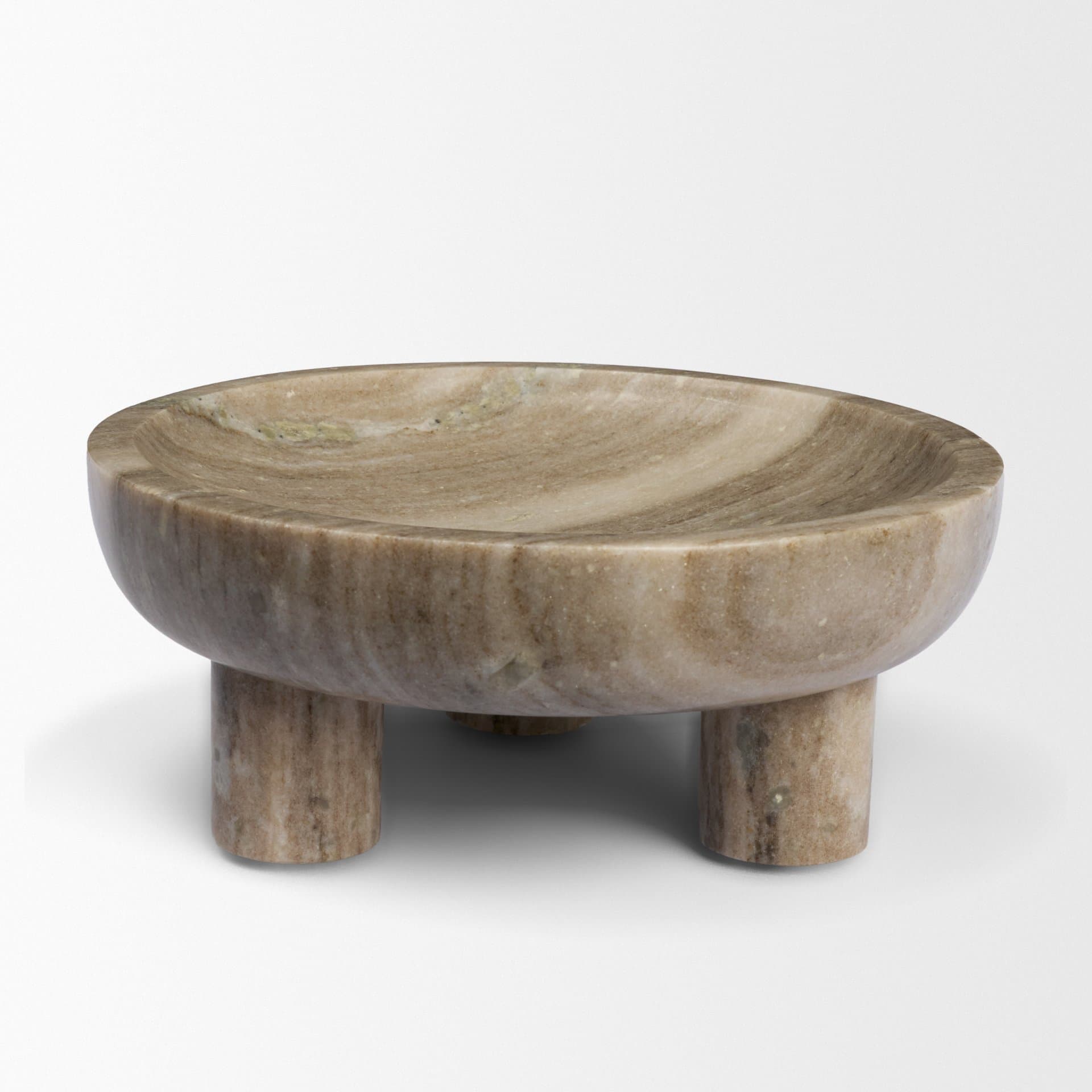 Vasca Gray Marble Decorative Pedestal Bowl — product photograph