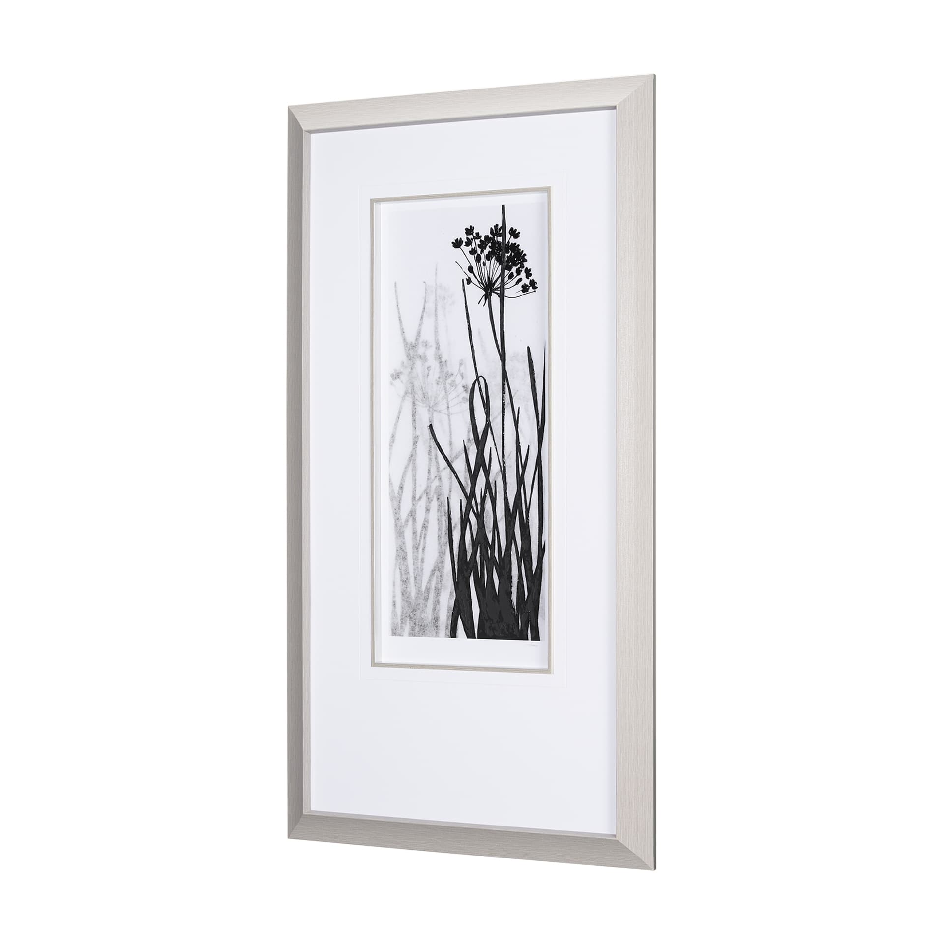 Floral Silhouette I by Mercana Studio Hand Embellished Textured Framed Art Print Matted under Glass — product photograph