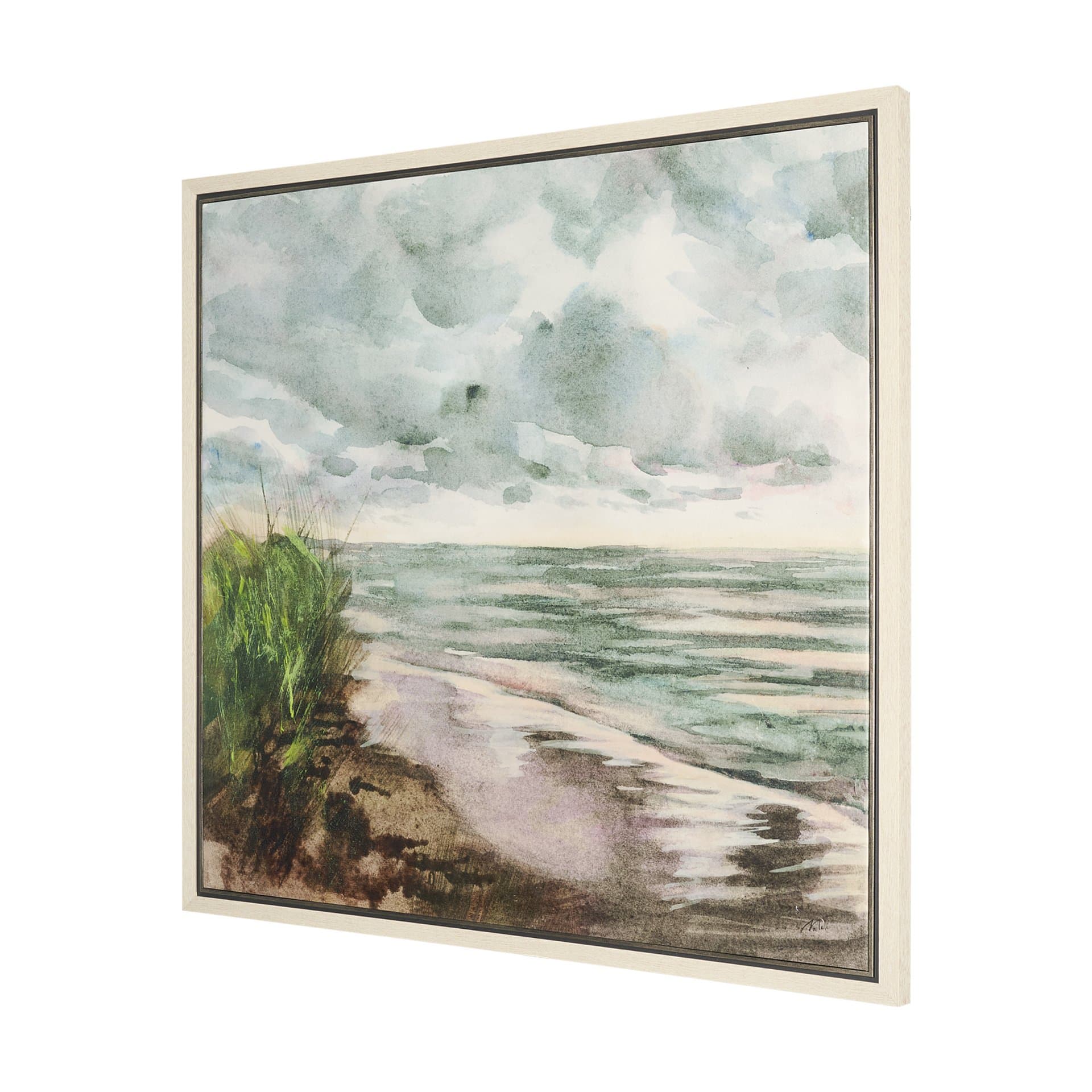 Beach View I by Mercana Studio Hand-Embellished Textured Framed Canvas Artwork — product photograph