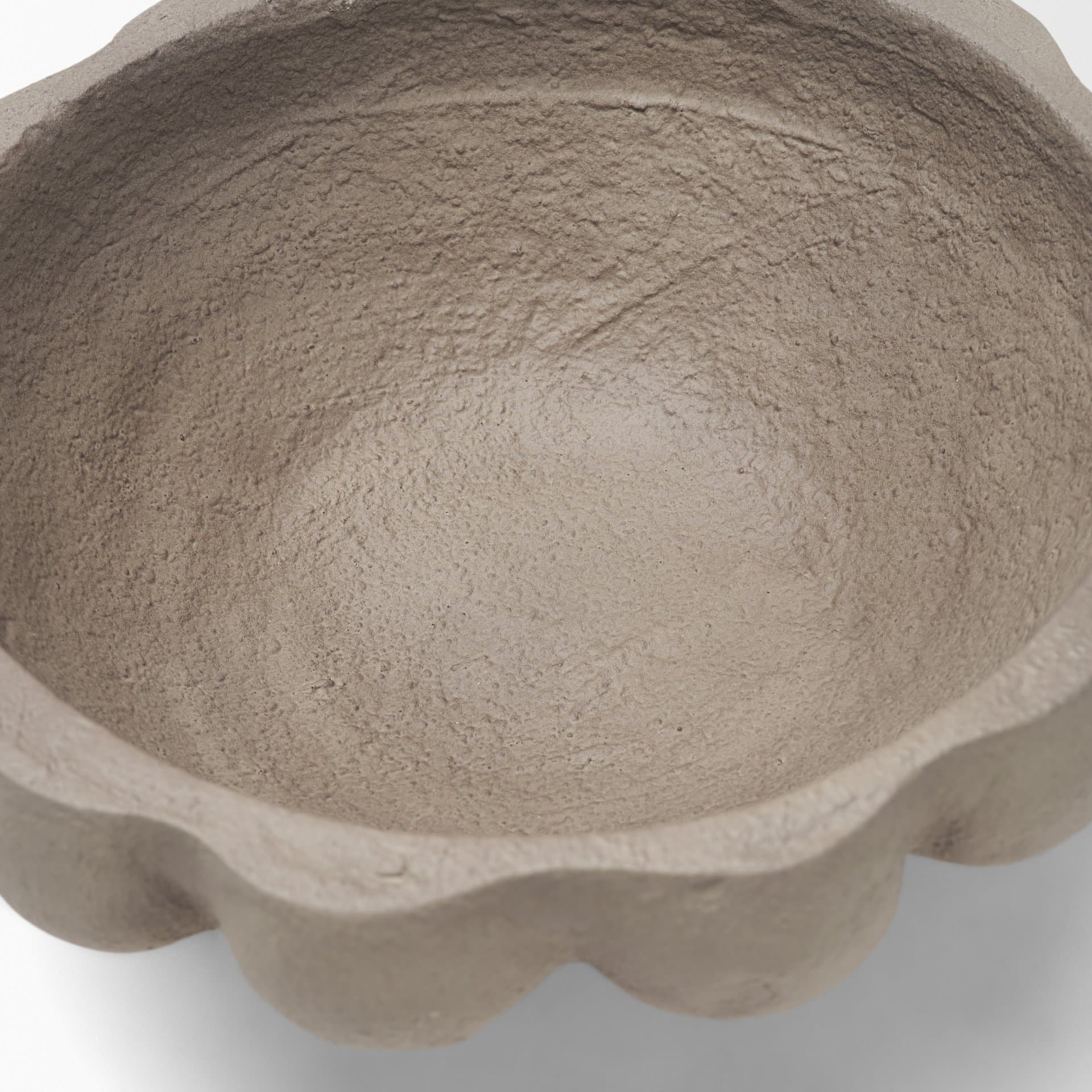 Konya Small Earthen Gray-Brown Dotted Paper Mache Centerpiece Bowl — product photograph