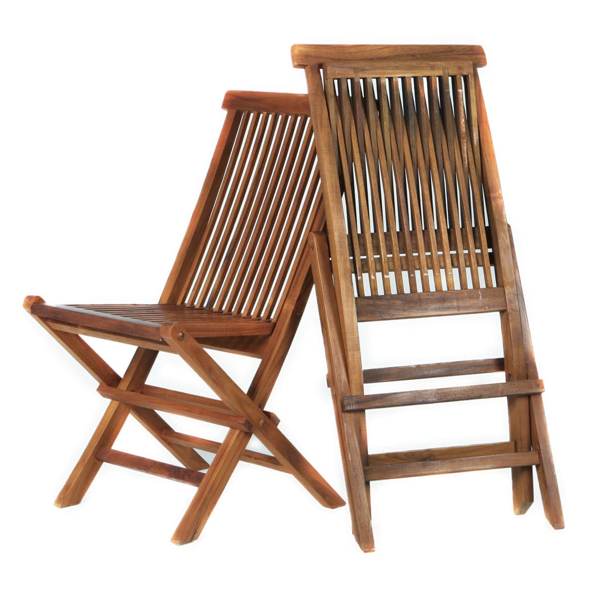 Folding Chair Set with Blue Cushions TF22-2-B — product photograph