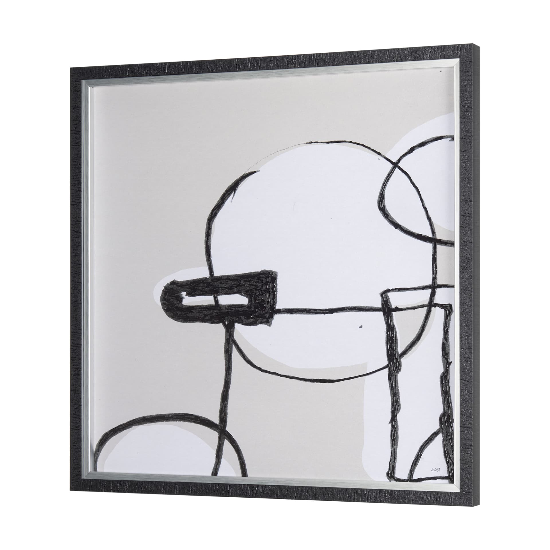 Neutral Shapes I by Mercana Studio a Hand Embellished Textured Framed Art Print Matted under Glass — product photograph