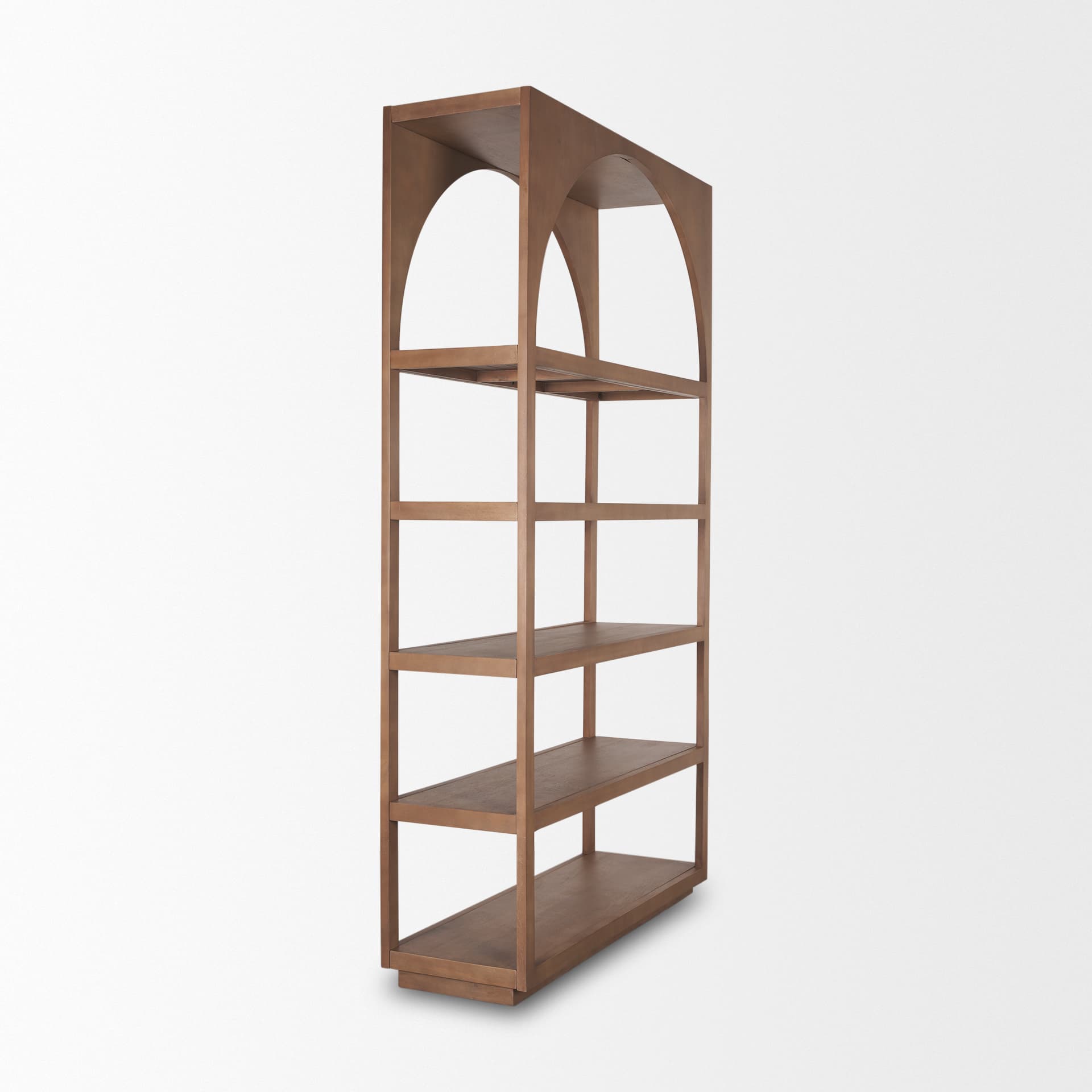 Bela Arched Shelving Unit Medium Brown Wood — product photograph