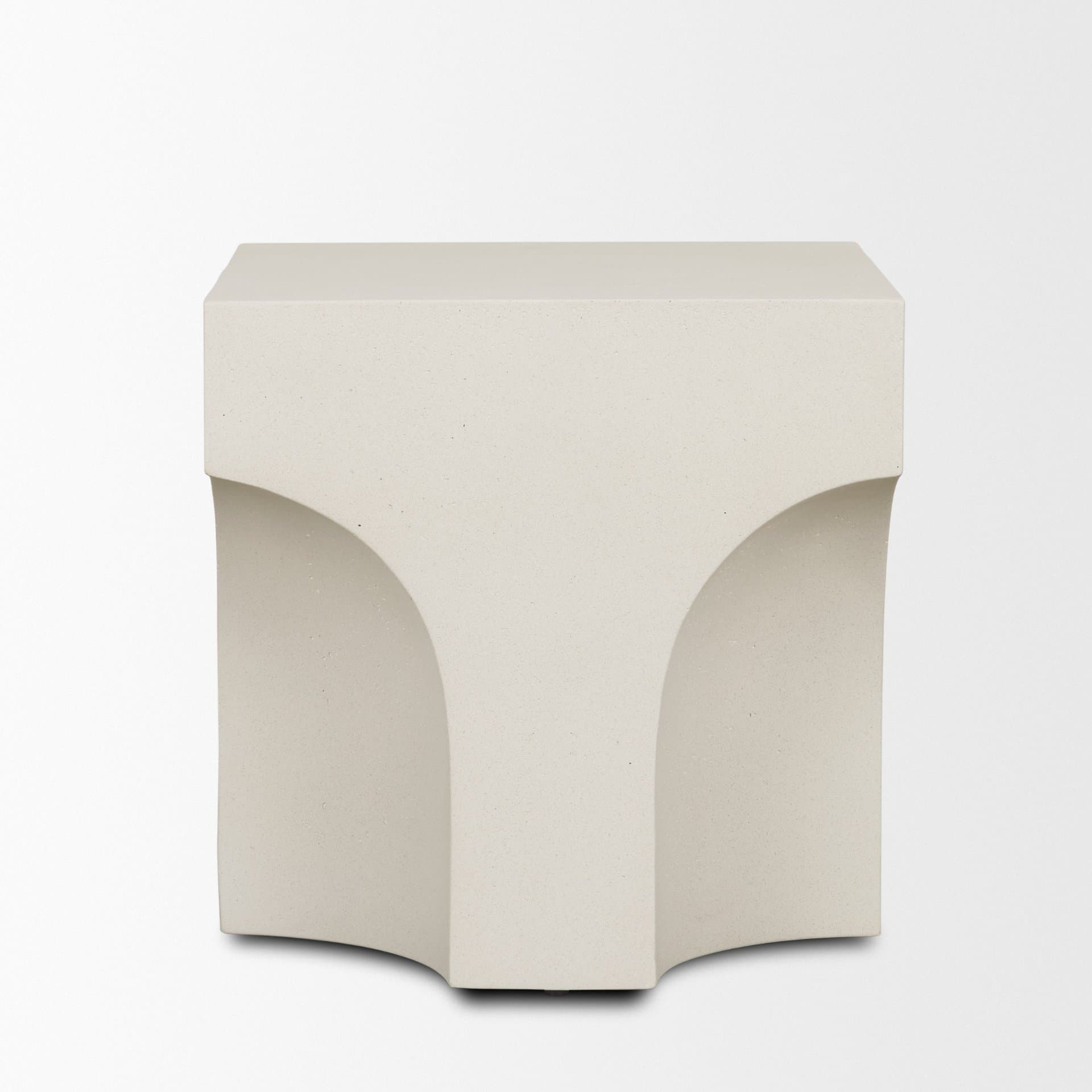 Bunda Square Sculptural Stone Finish Accent Table — product photograph