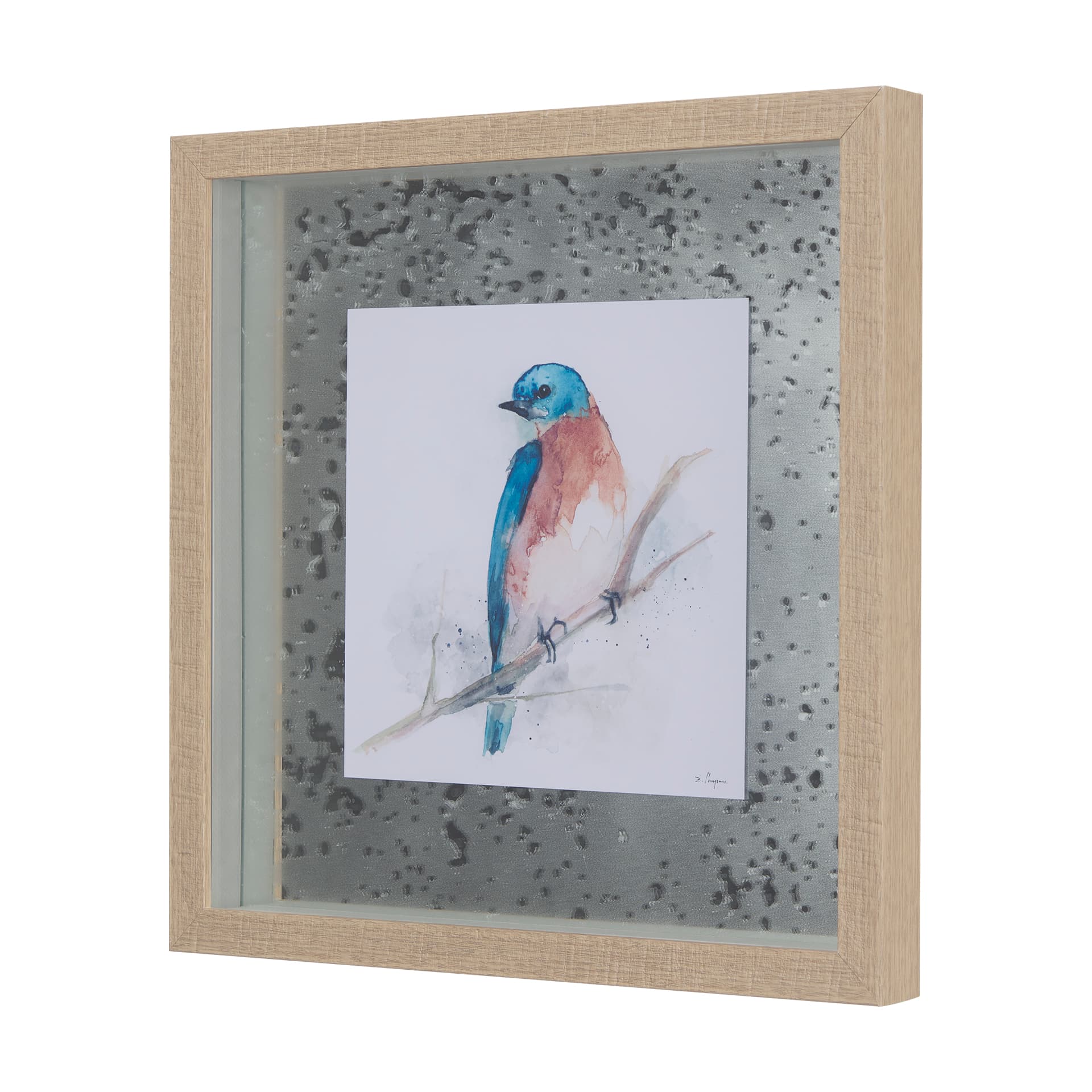 Eastern Blue VI by Mercana Studio a Hand Embellished Textured Framed Art Print Matted under Glass — product photograph