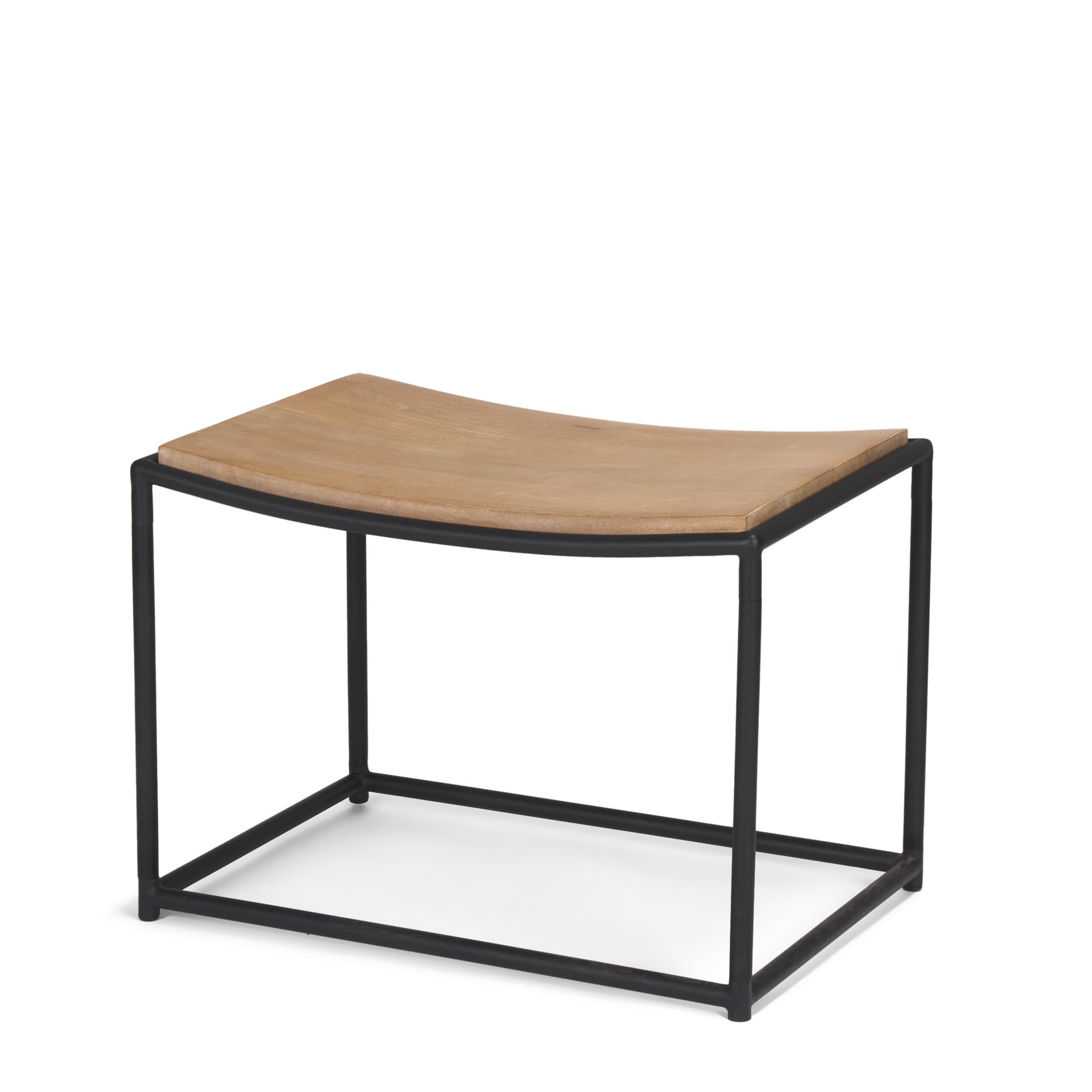 Taniel Light Brown Wood w/ Black Metal Stool — product photograph