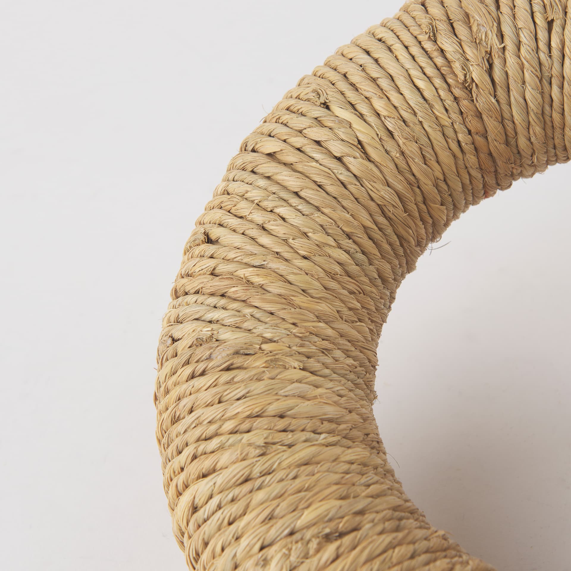 Alize Jute Wrapped Solid Wood Circular Chain Link Decorative Object — product photograph