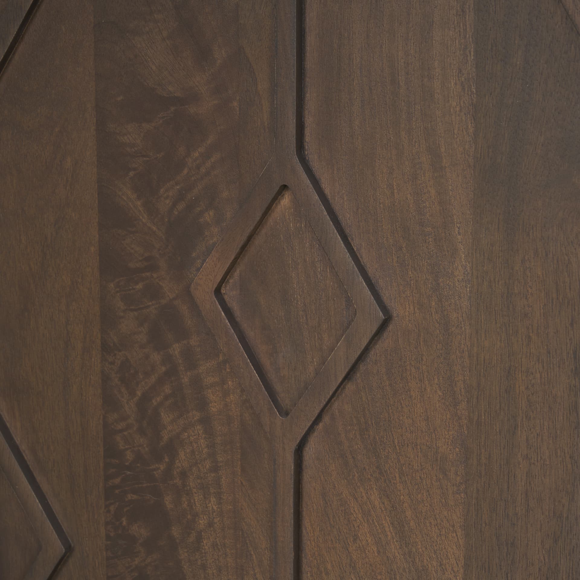 Heera Dark Brown Diamond Motif w/ Shelf Sideboard — product photograph