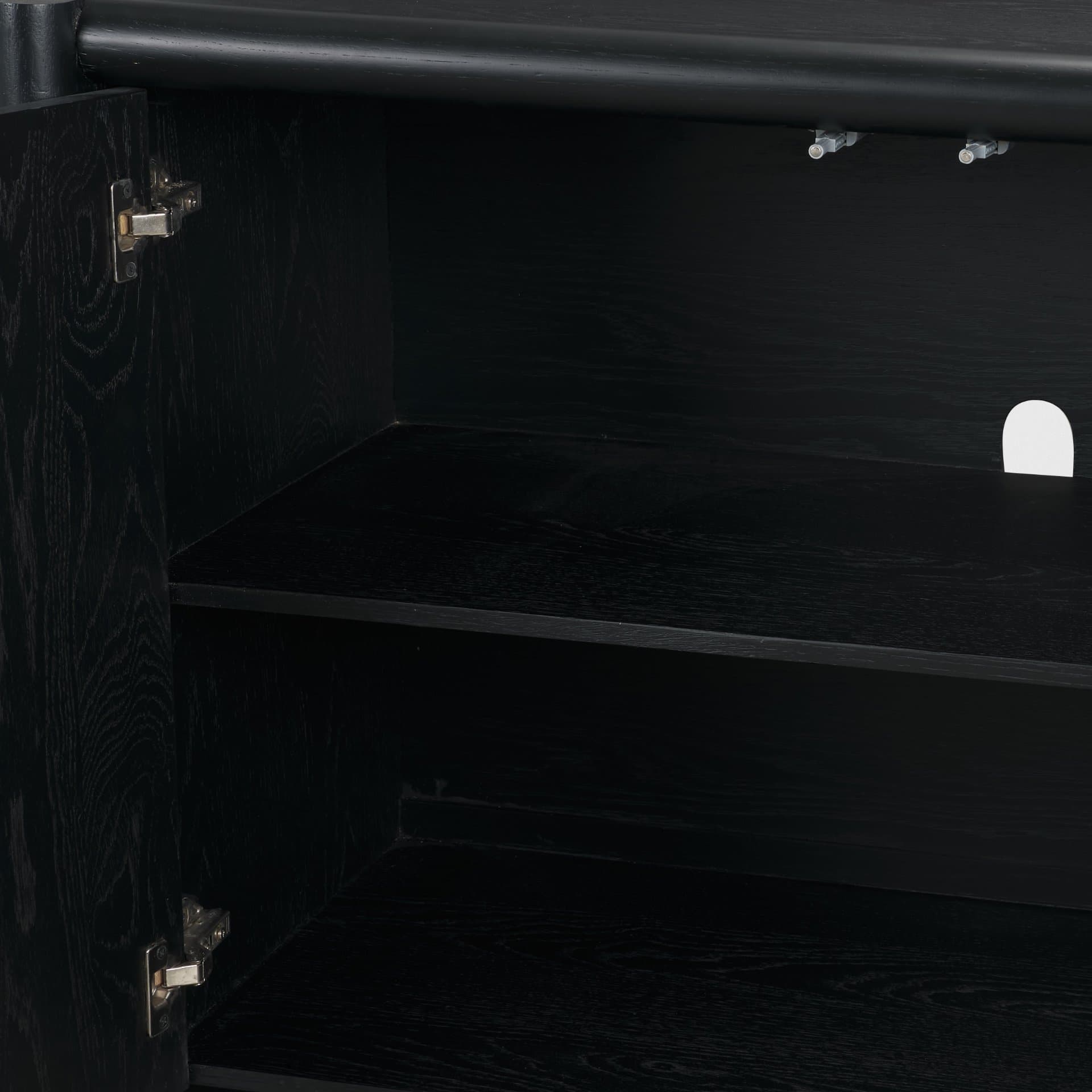 Rowan Black Oak Wood Closed 4 Door Sideboard — product photograph