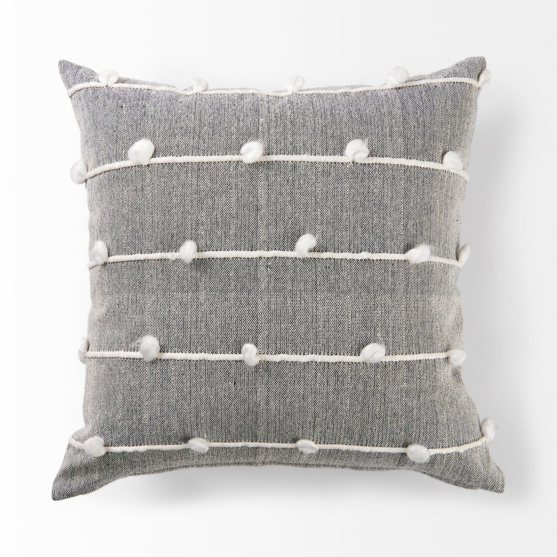 Linda 20x20 Navy And Cream With White Detail Pillow Cover — product photograph