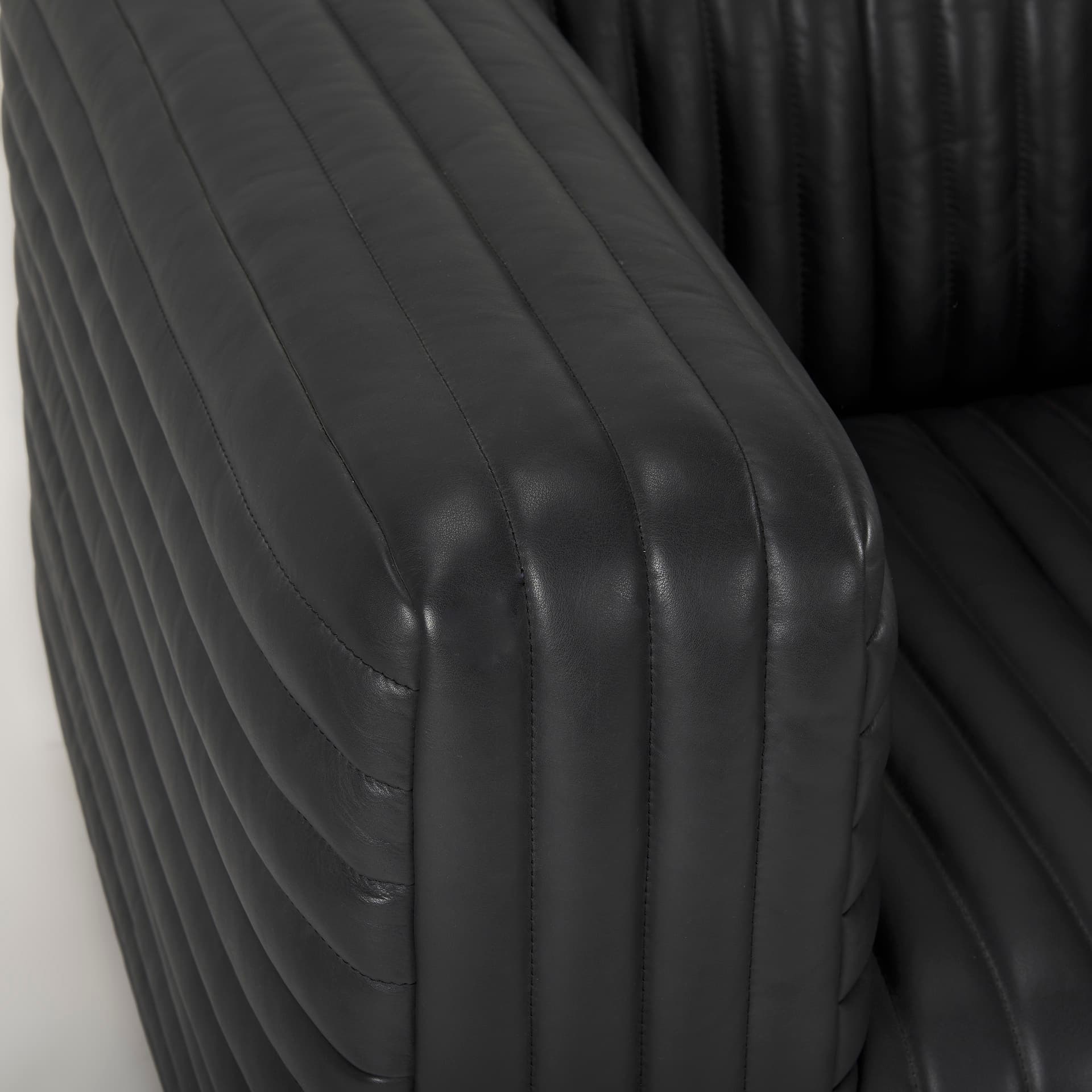 Ricciardo Black Leather Upholstered Arm Chair — product photograph