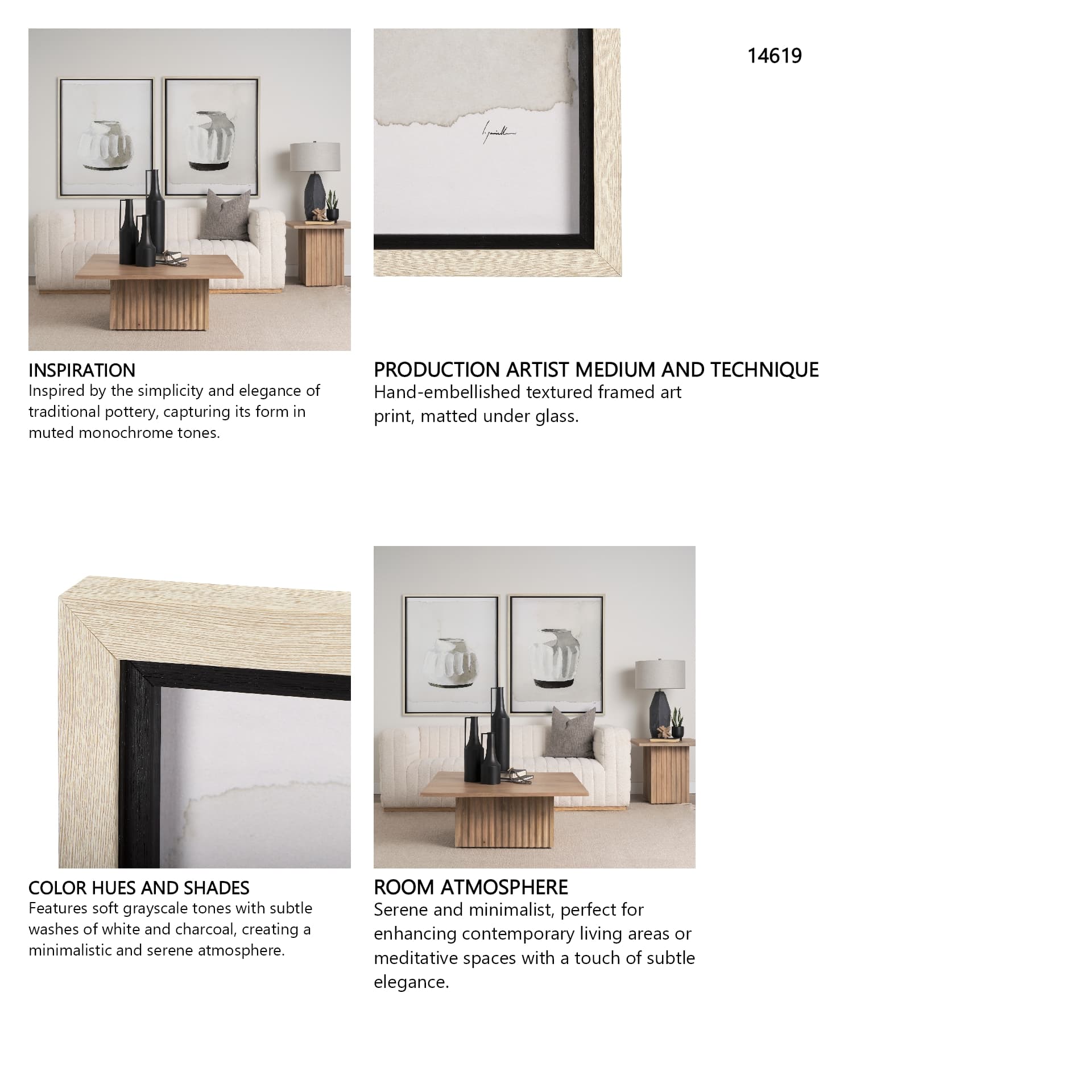 VesseII by Mercana Studio a Hand Embellished Textured Framed Art Print Matted under Glass — in a styled room