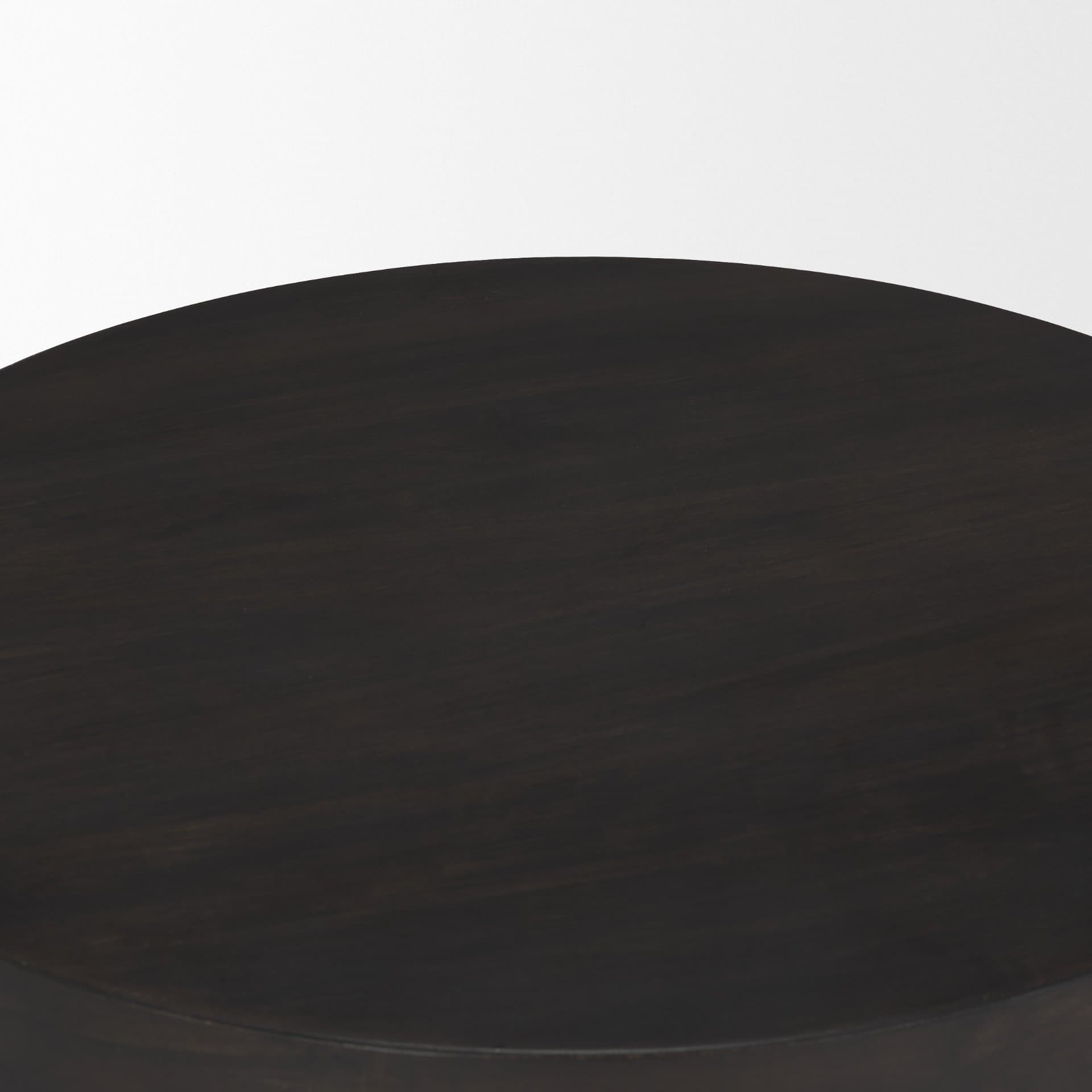 Rashama Dark Brown Wood Stacked Geometric Round Accent Table — product photograph