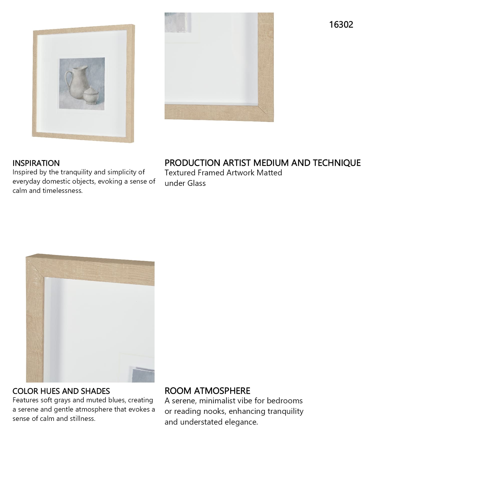 Studies in White and Ash: Study I by Mercana Studio Textured Framed Artwork Matted under Glass — product photograph