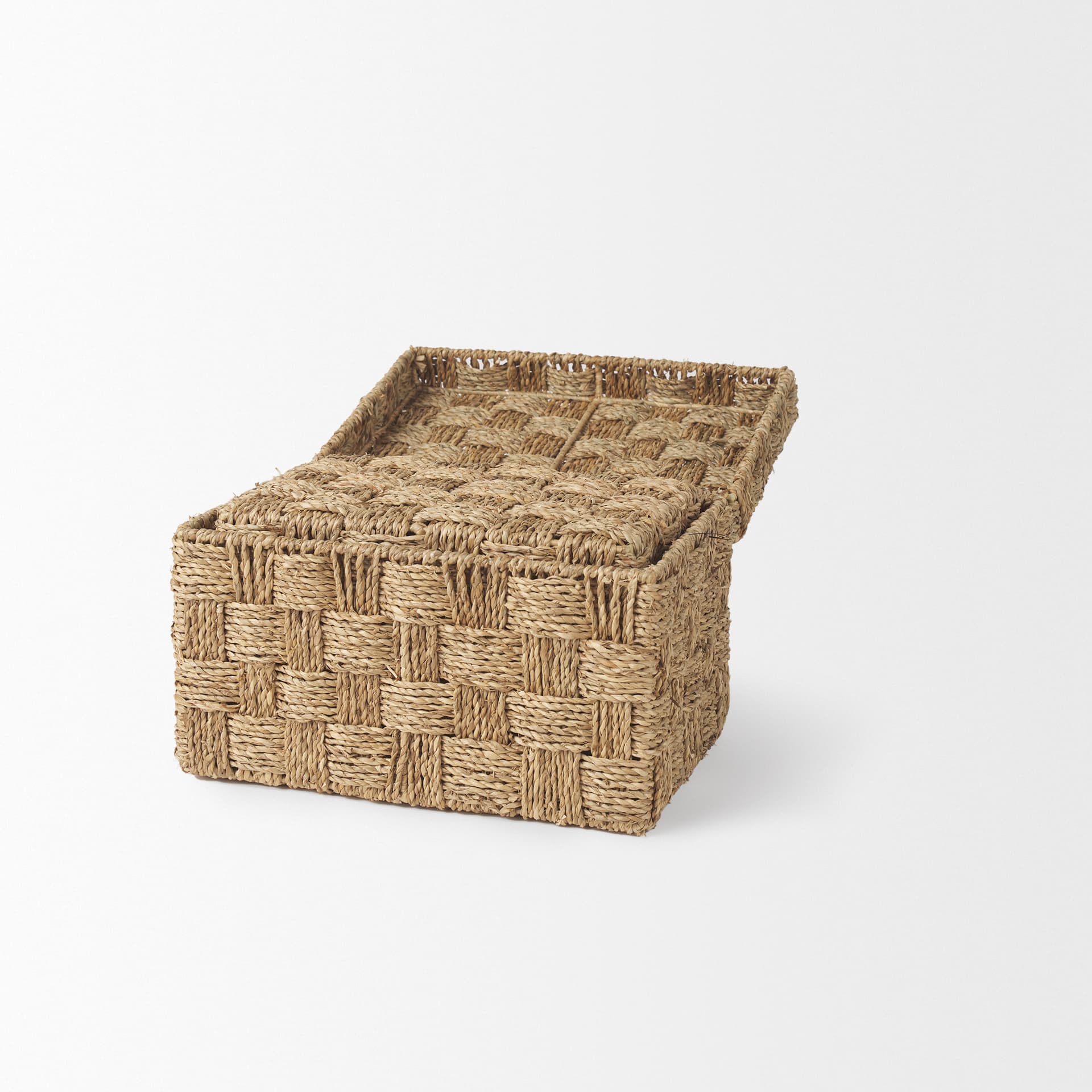 Hanalei Set of 2 Seagrass Boxes with Lids — product photograph