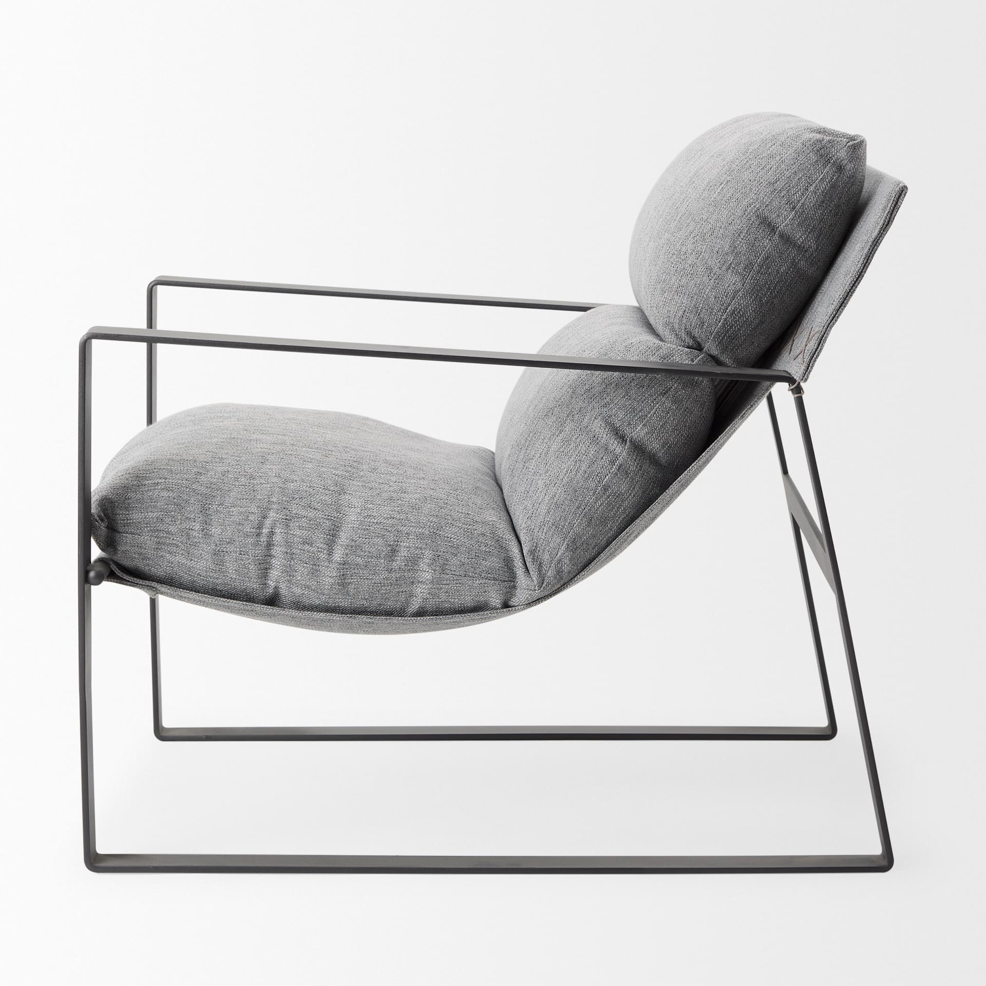 Guilia Castlerock Gray With Metal Frame Sling Accent Chair — product photograph