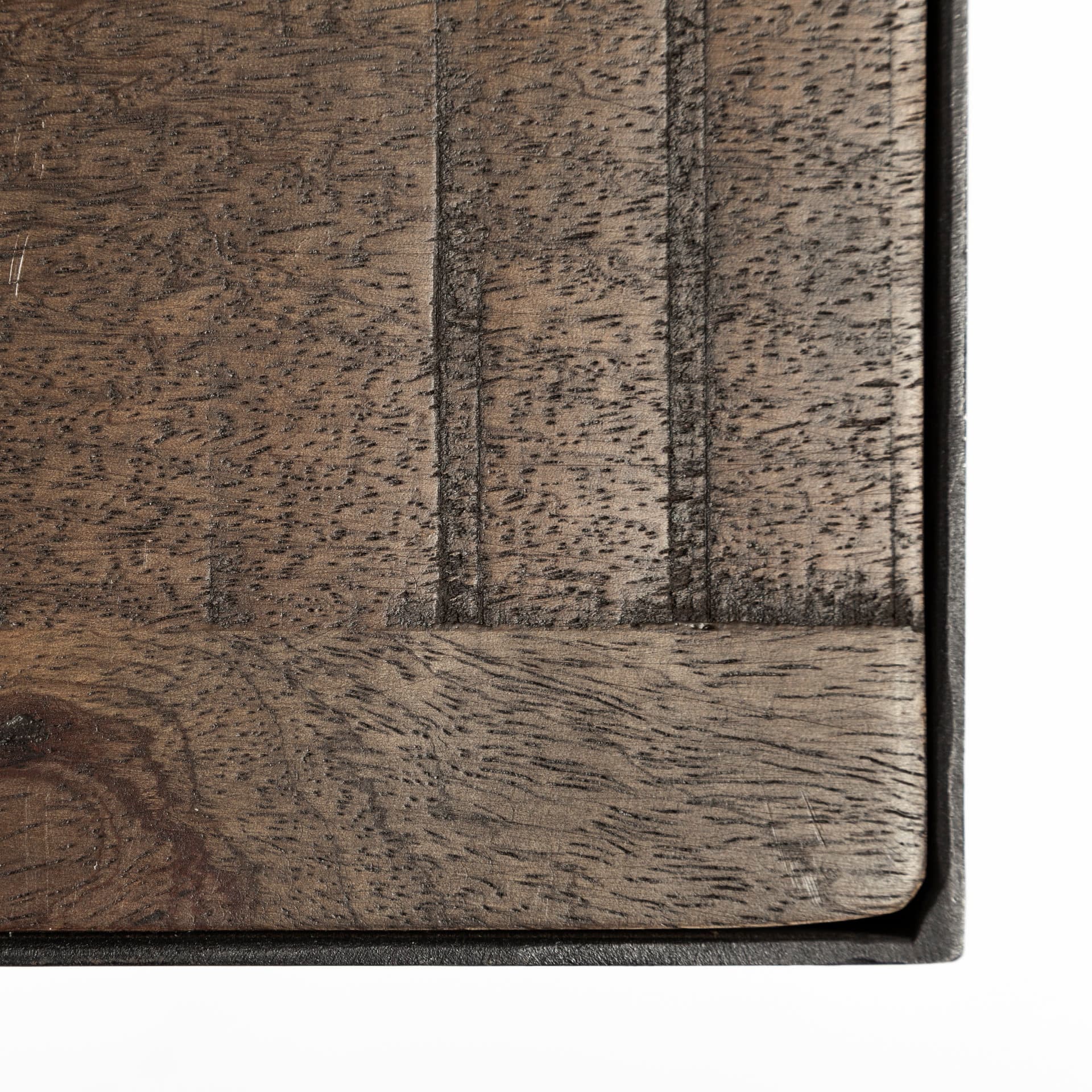 Trestman III 66L x 18W Brown Wood Top W/Black Iron Base Accent Bench — product photograph