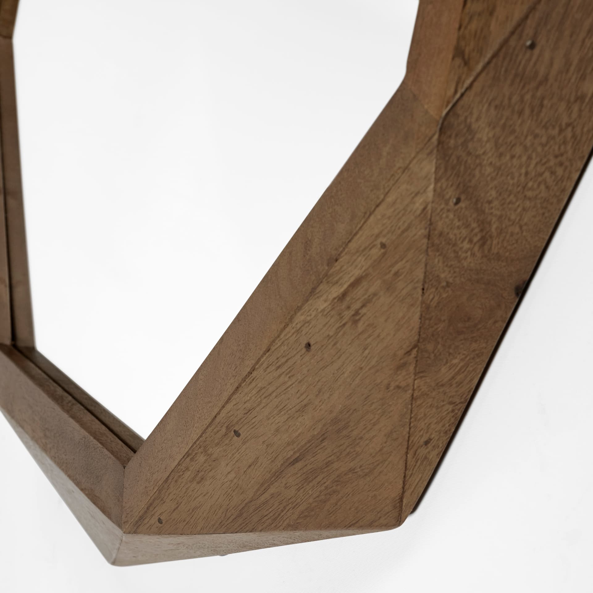 Aramis II 41L x 41H Octagon Brown Wood Frame Wall Mirror — product photograph