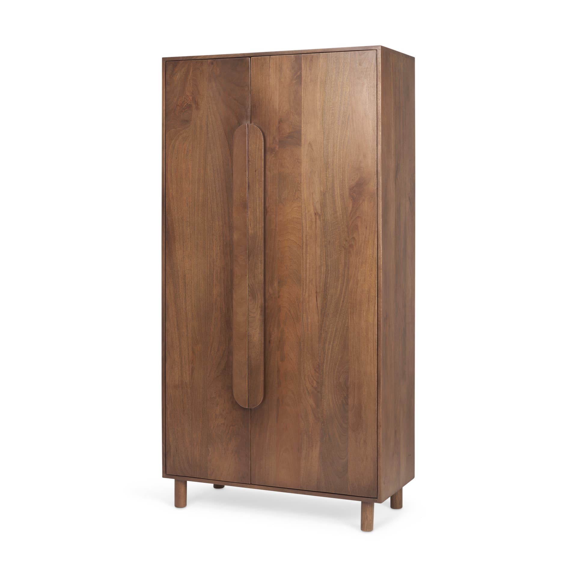 Astrid 36.0L x 17.0W x 70.0H Medium Brown Solid Wood Armoire — product photograph
